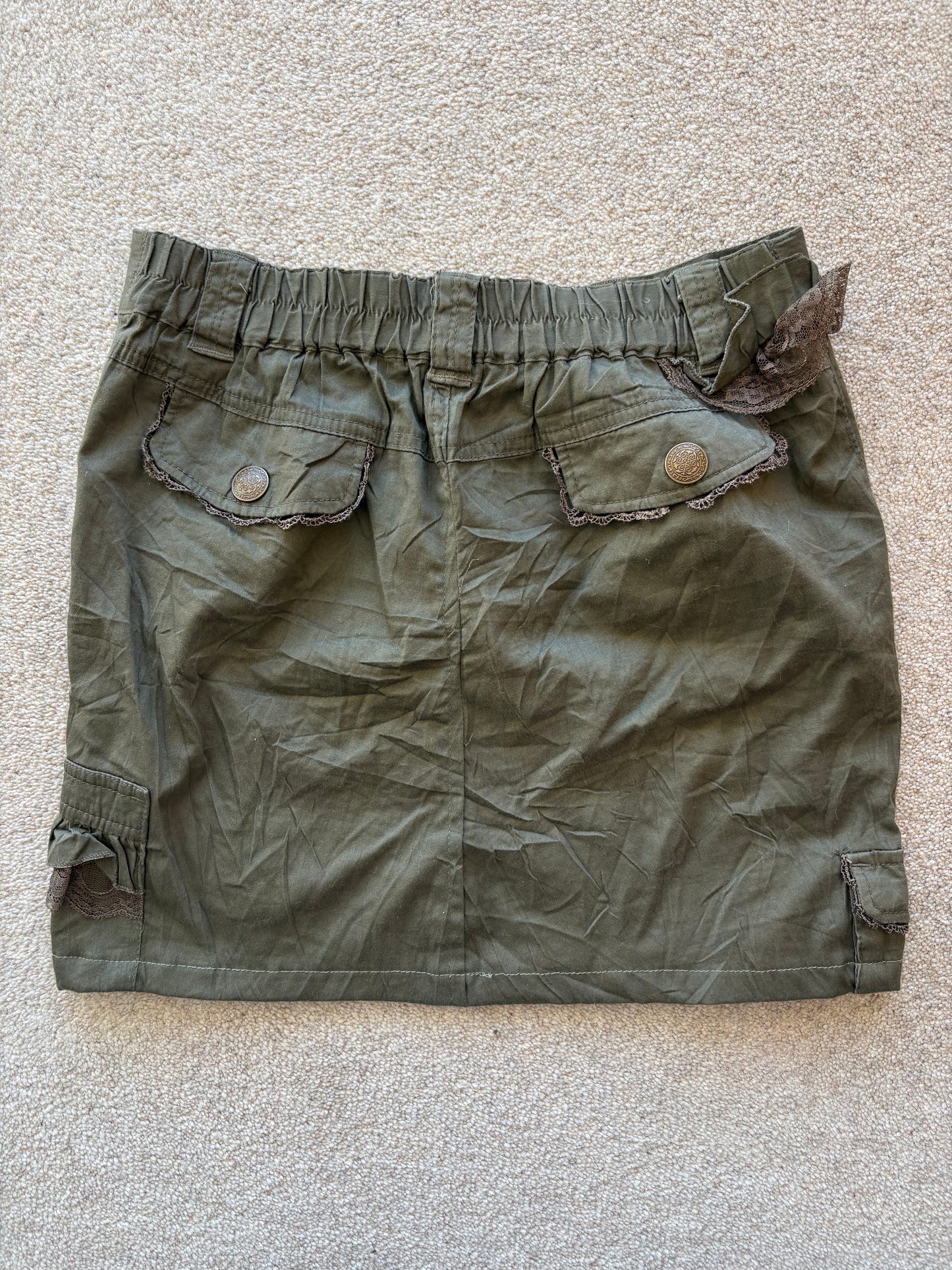 khaki mini skirt