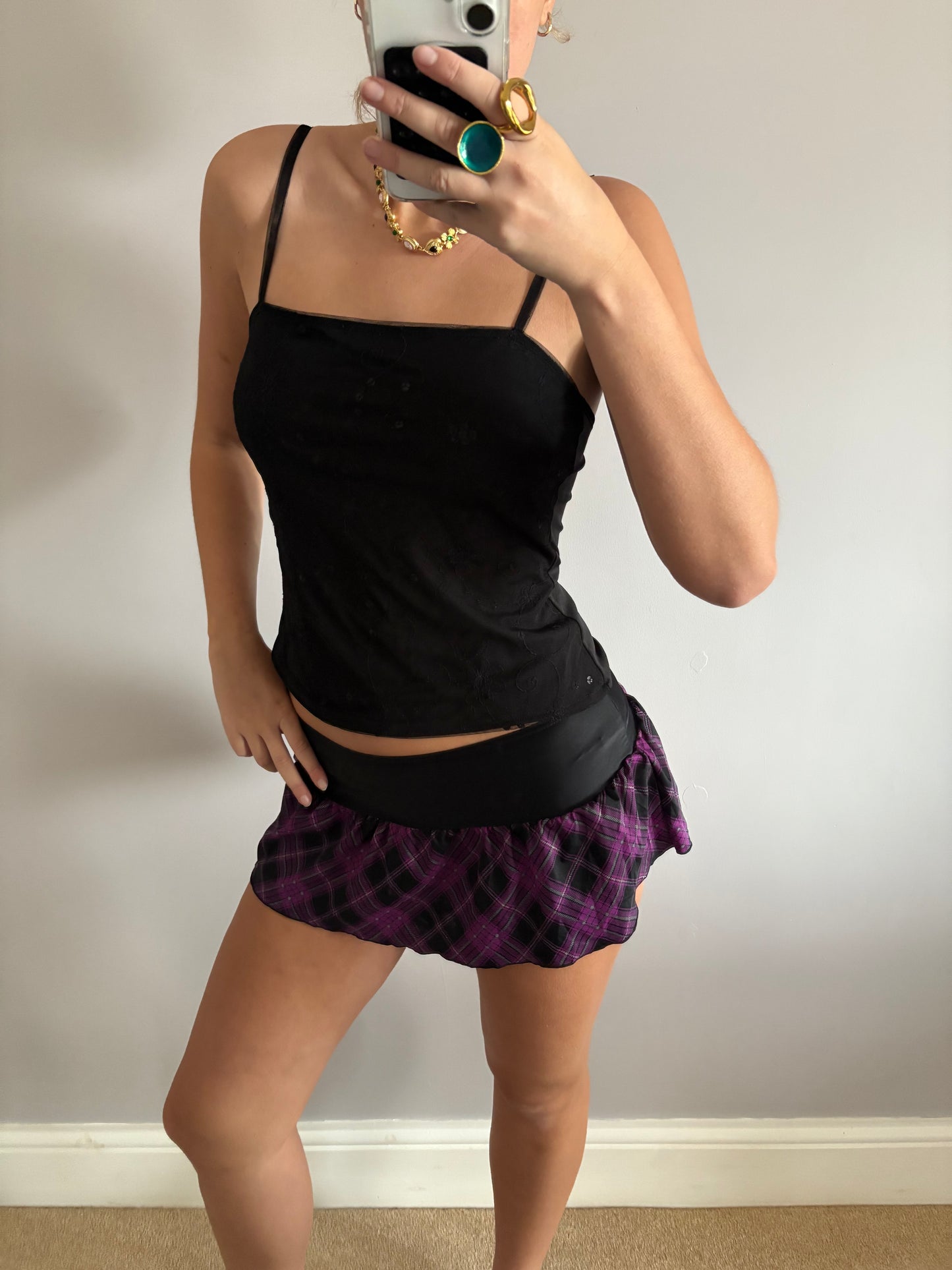 plaid mini skirt