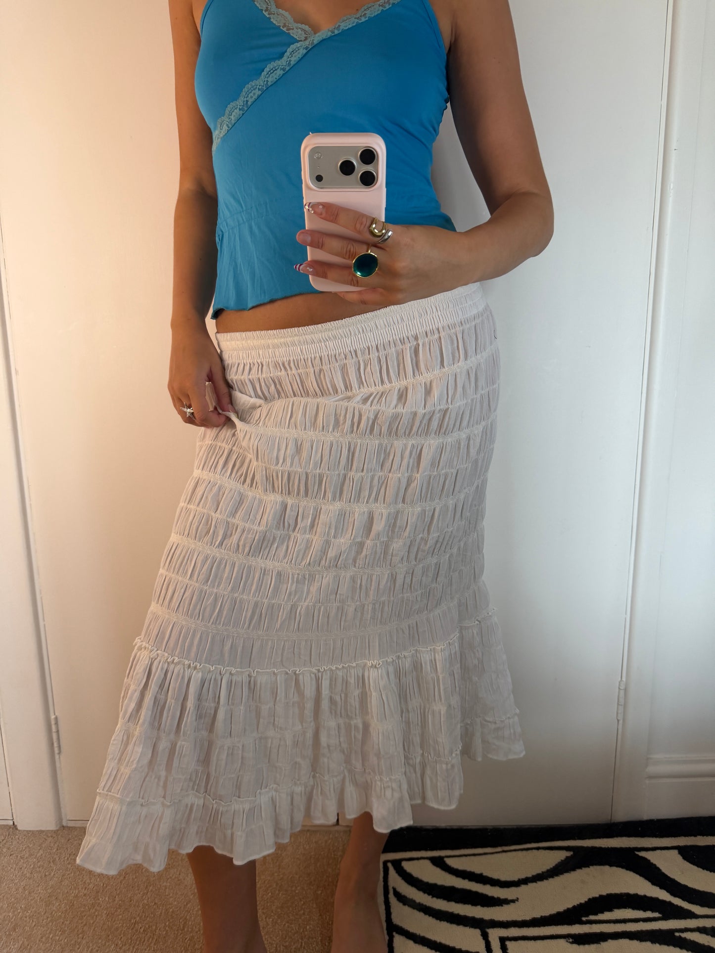 white skirt