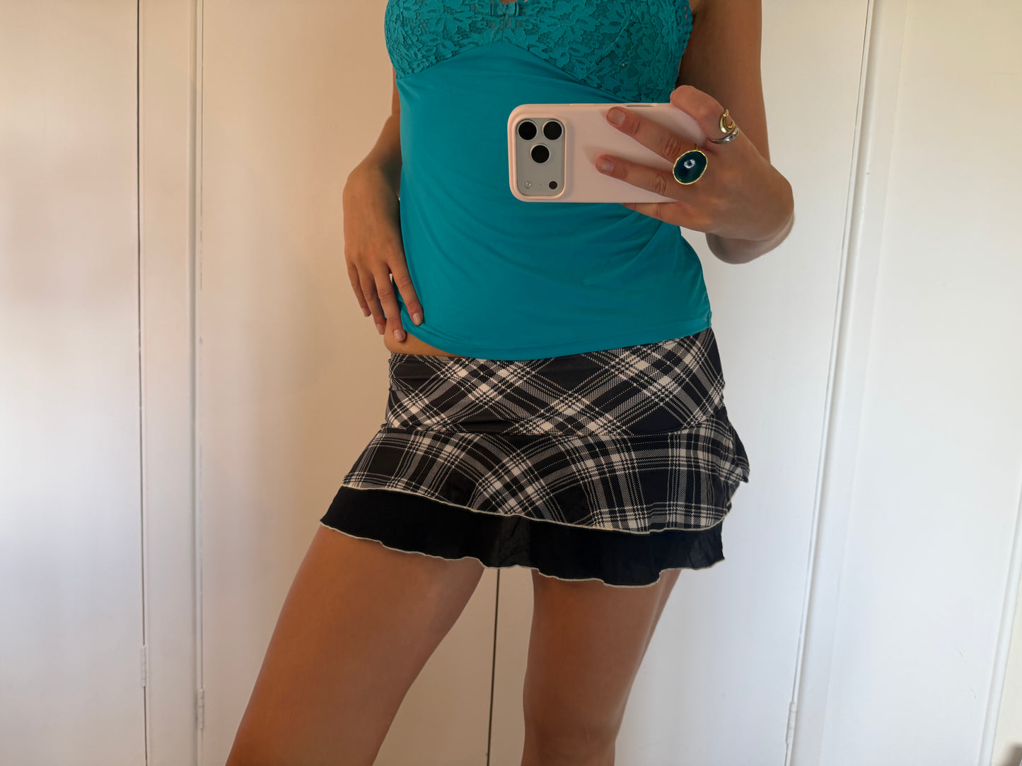 plaid mini skirt