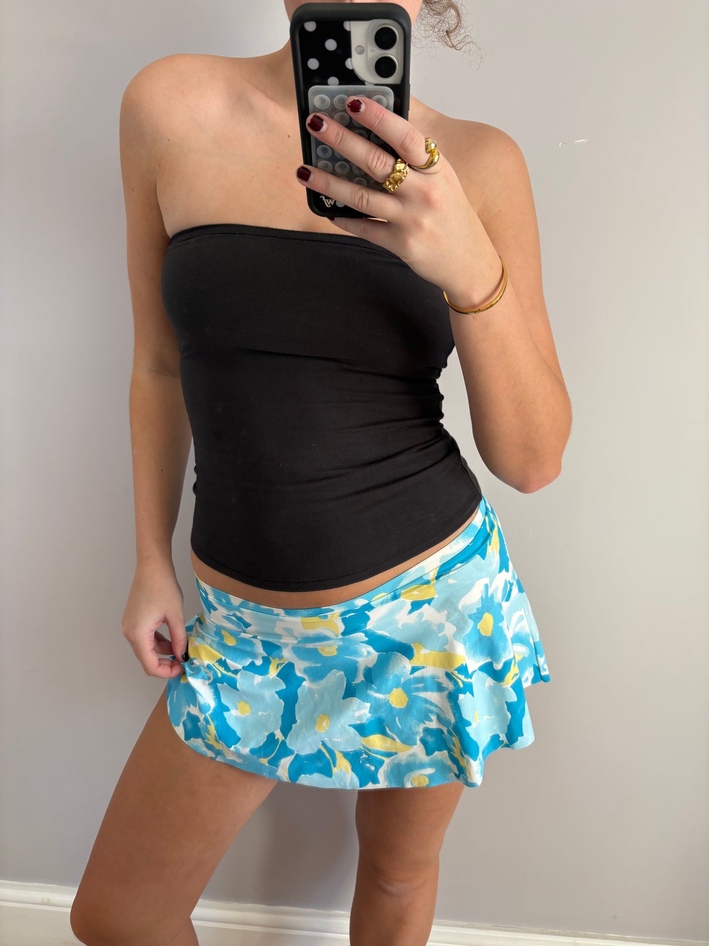 flower mini skirt