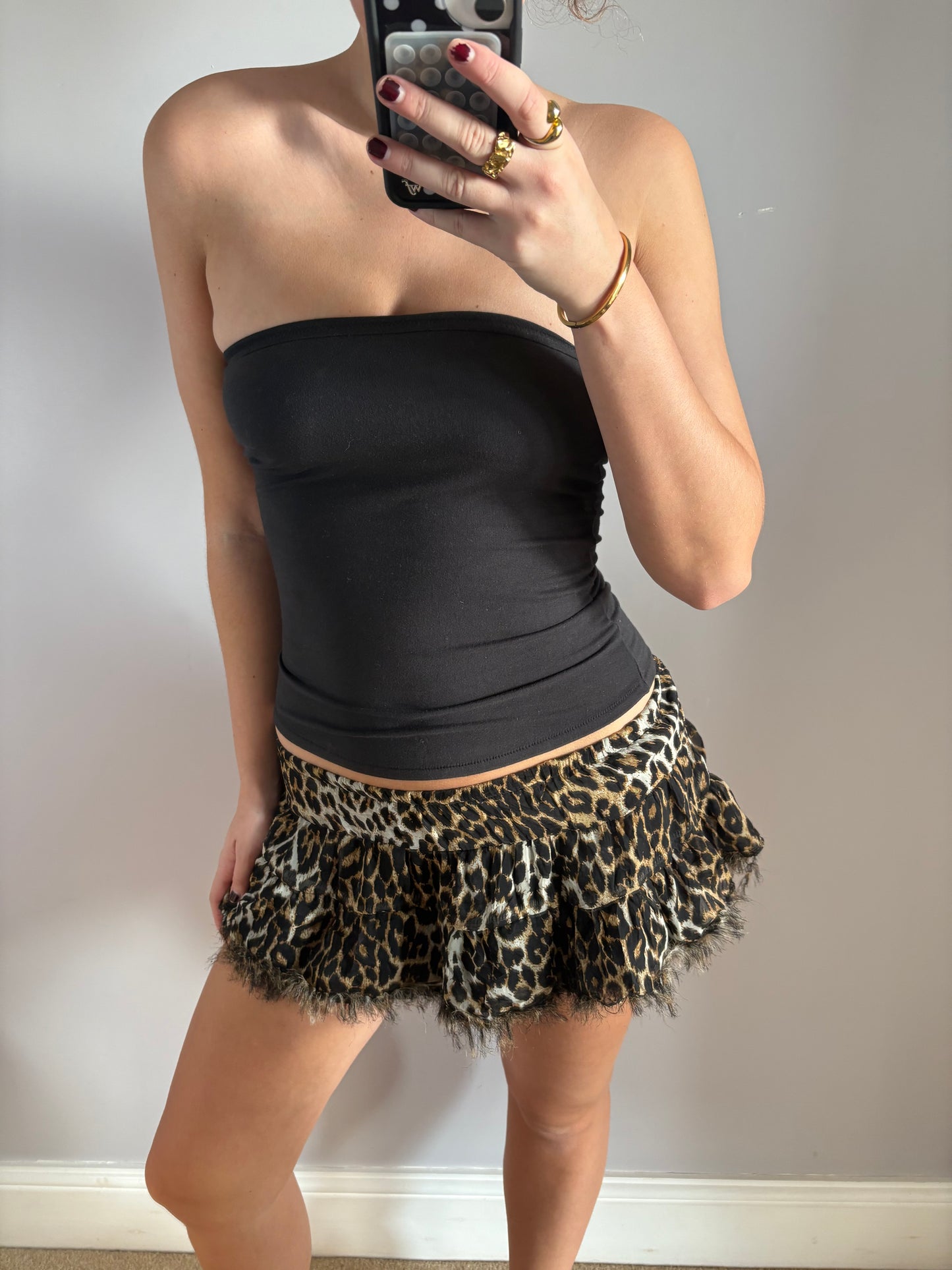 leopard mini skirt