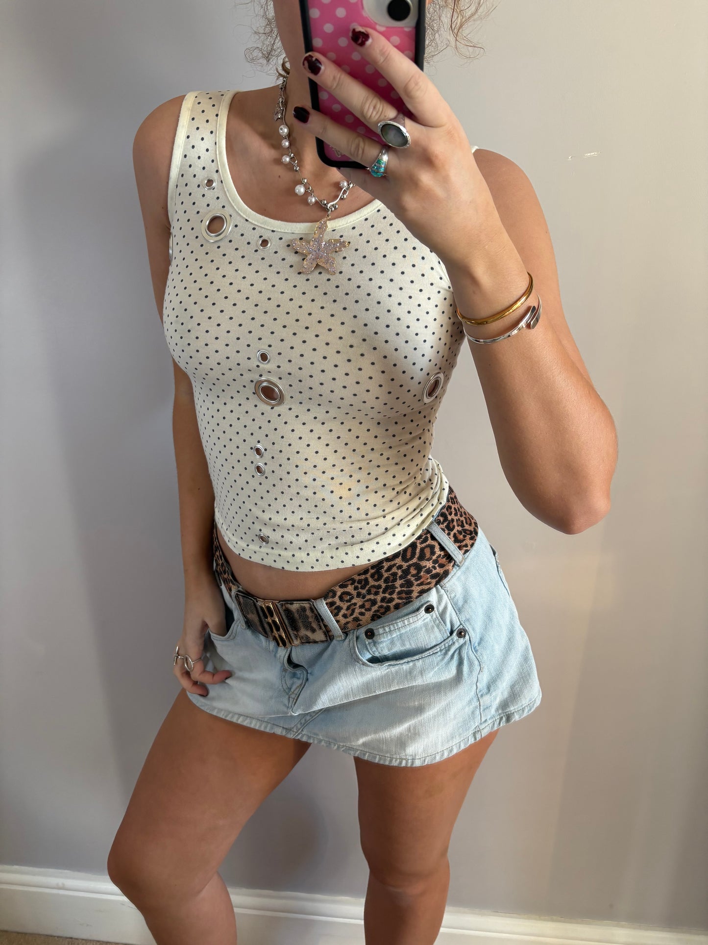 polka dot grommet top
