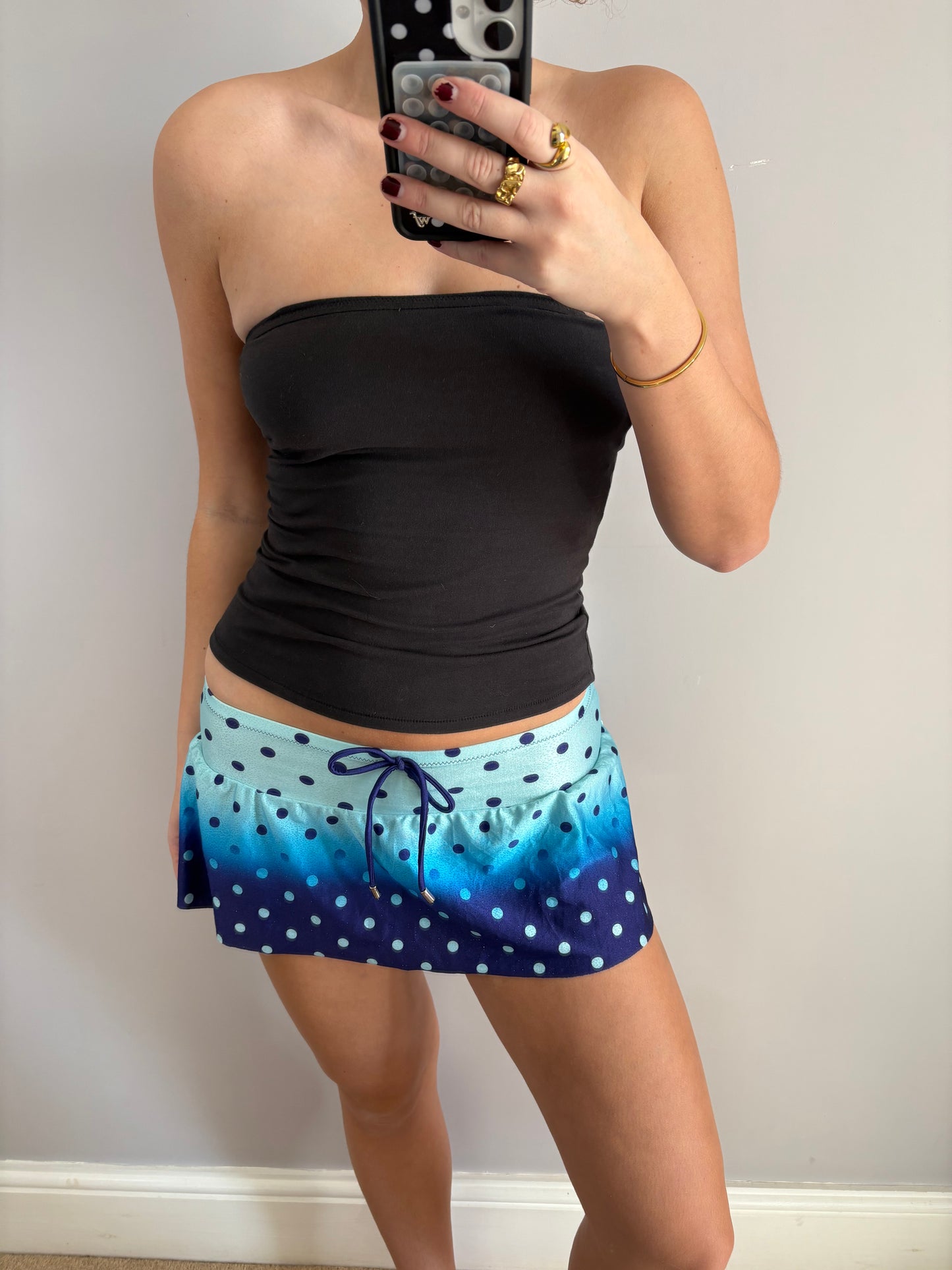 polka dot mini skirt