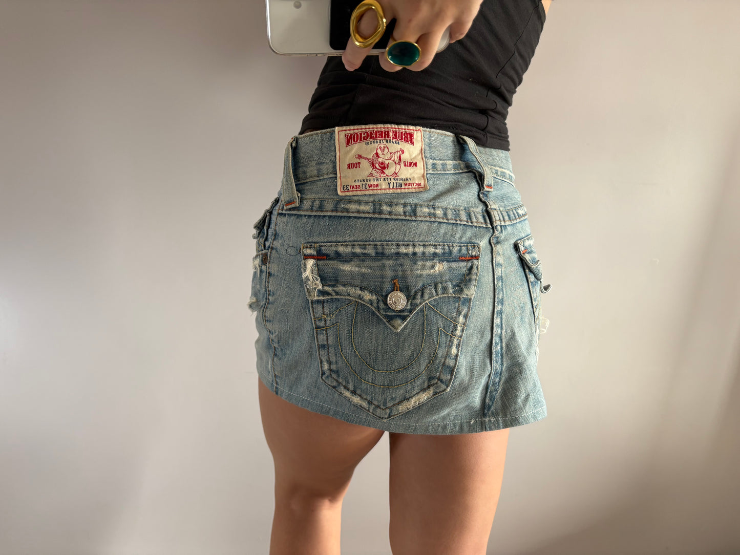 true religion mini skirt