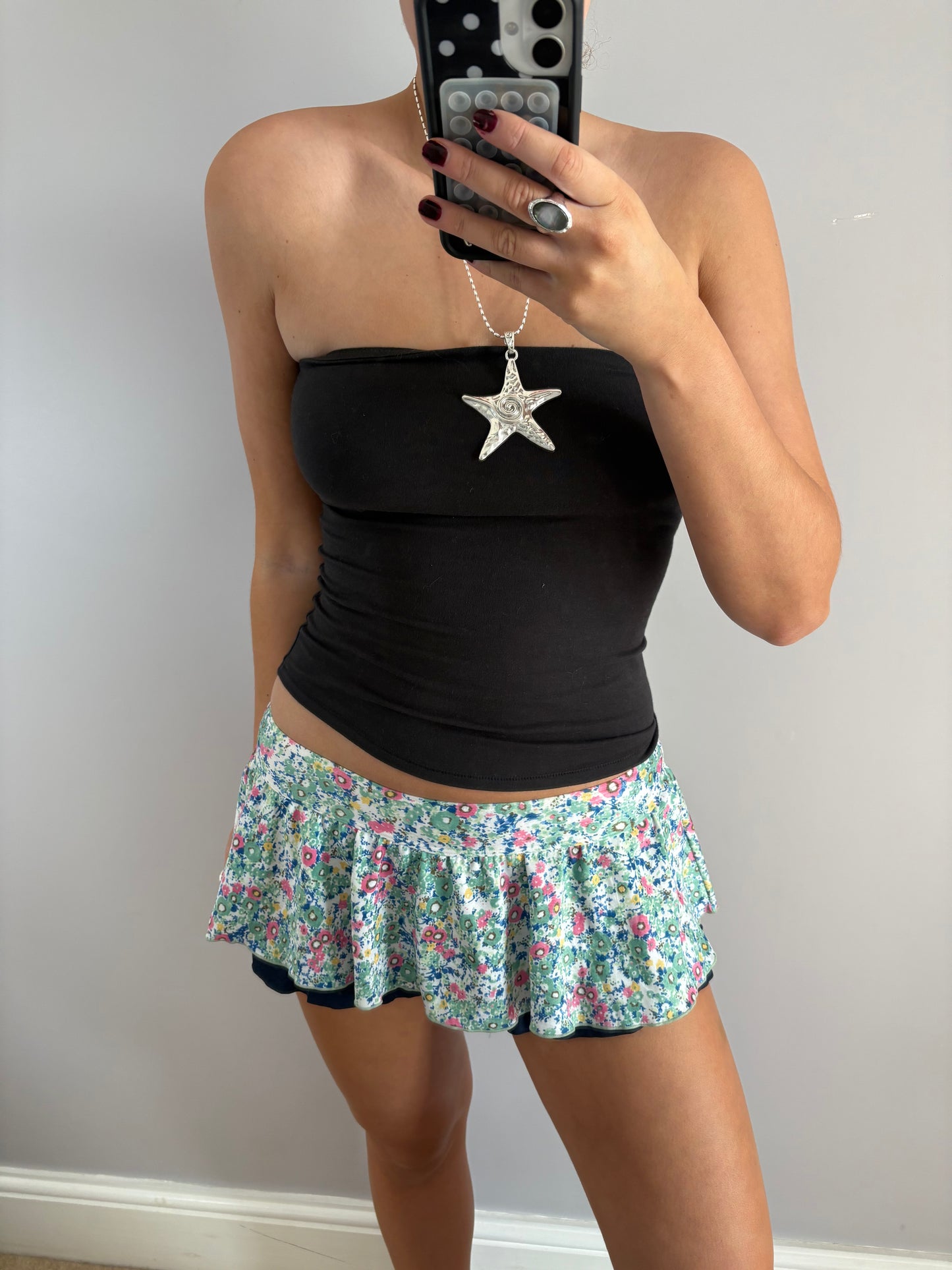 flower mini skirt