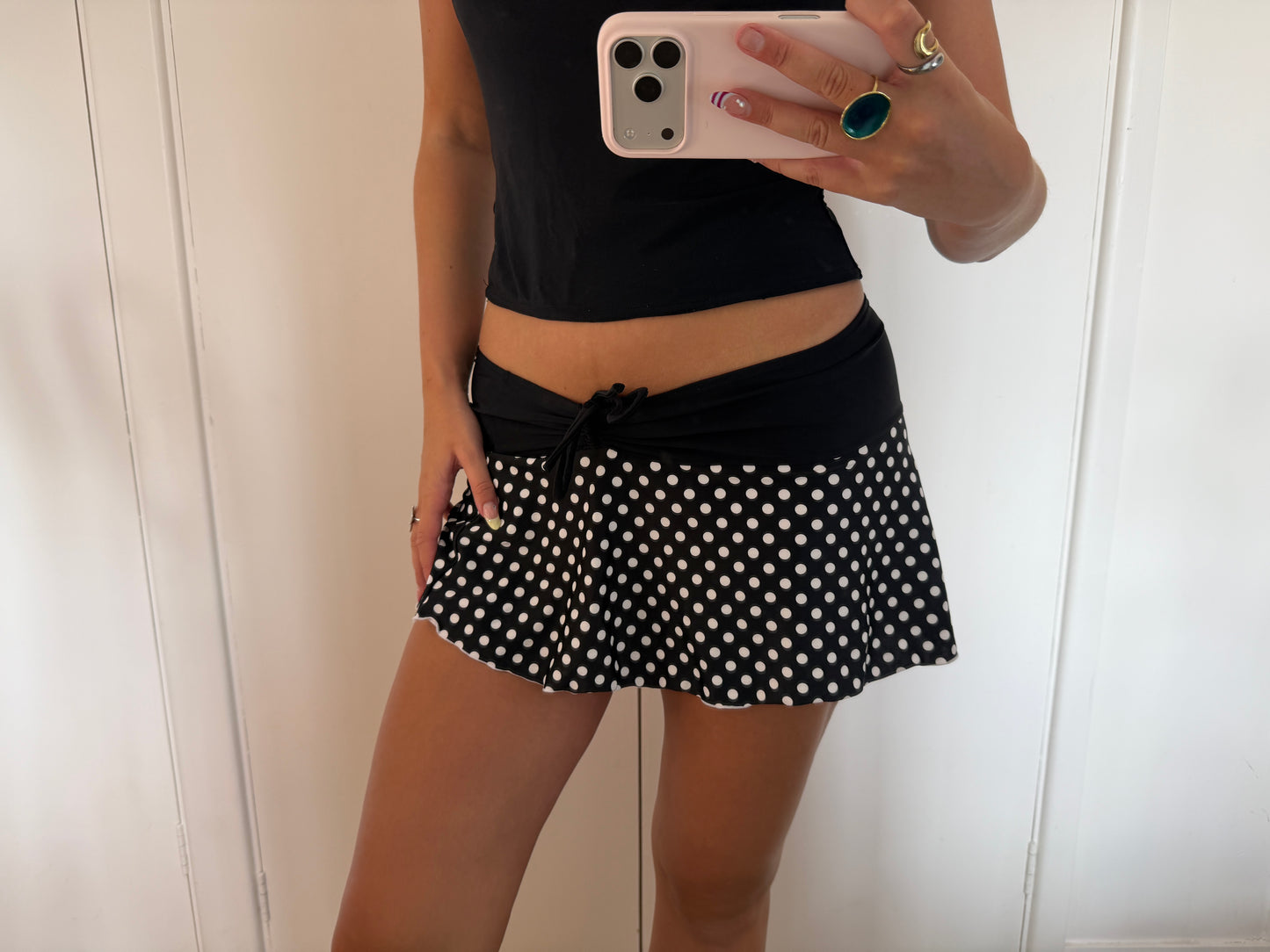polka mini skirt