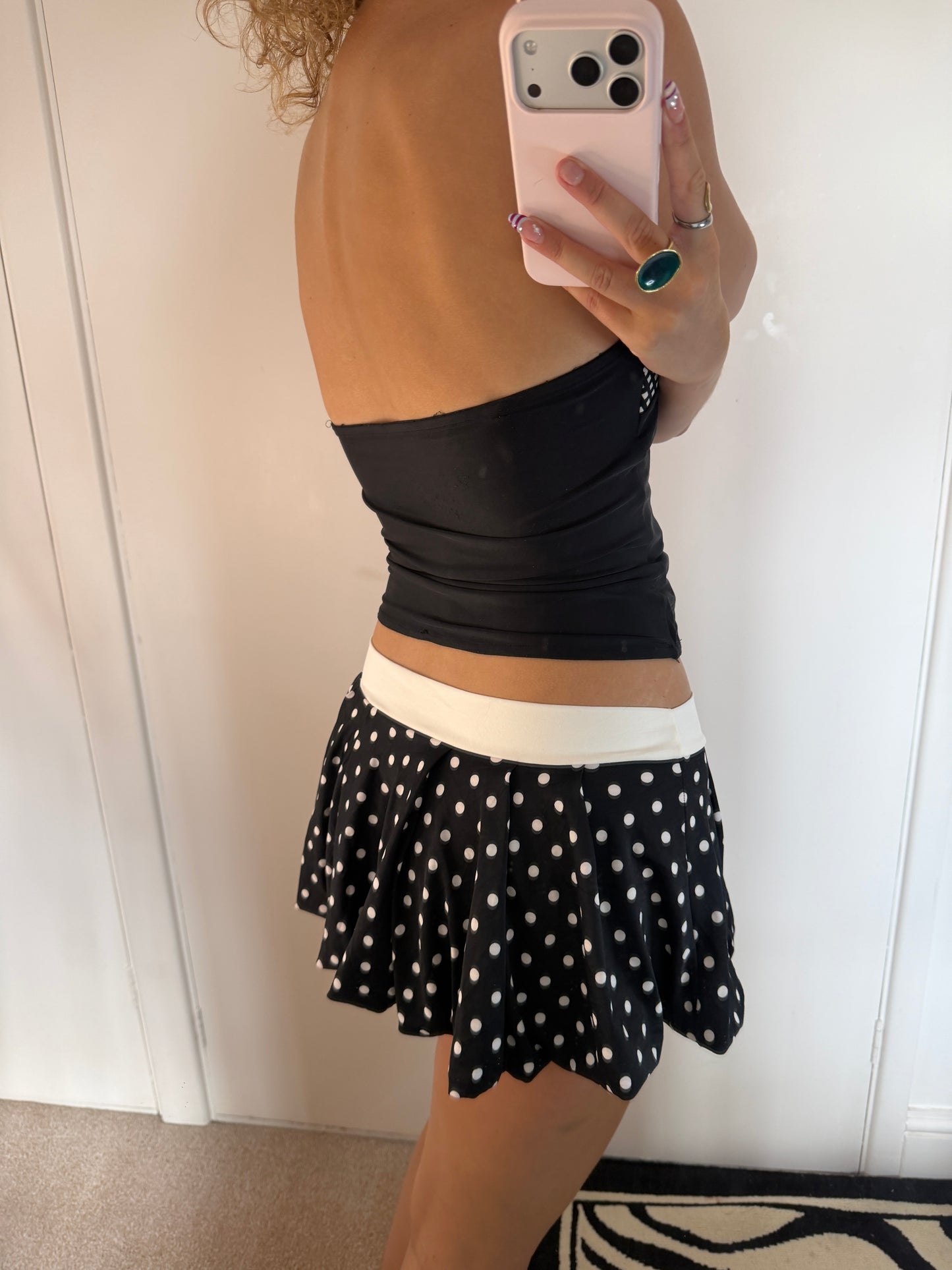 polka mini skirt