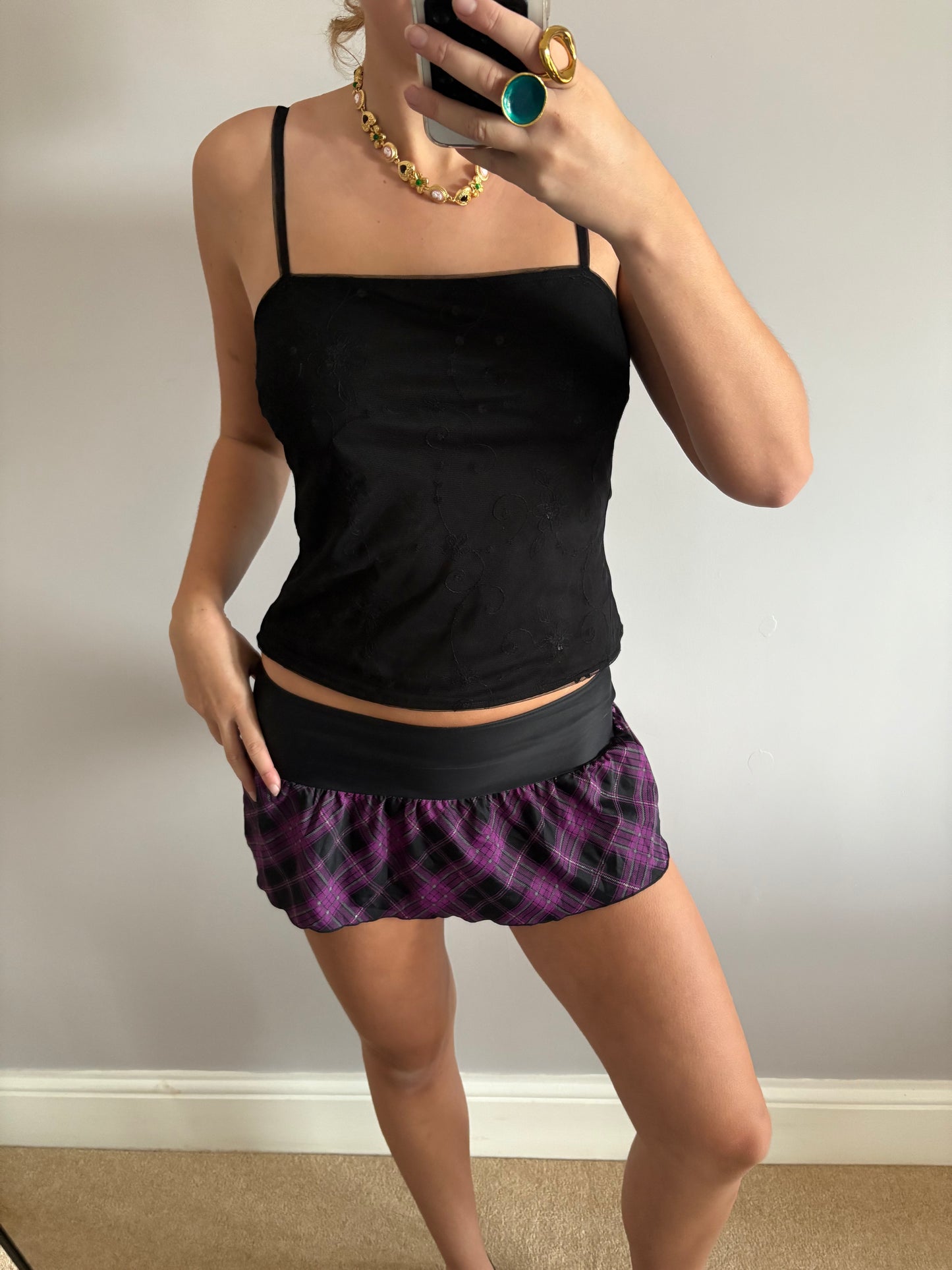 plaid mini skirt