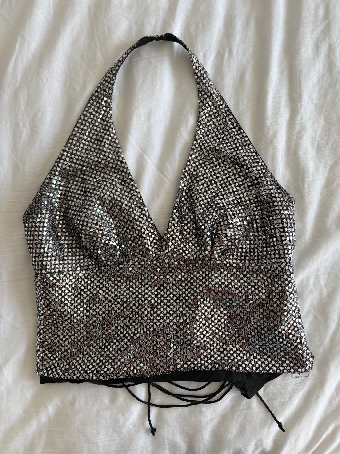sequin halterneck