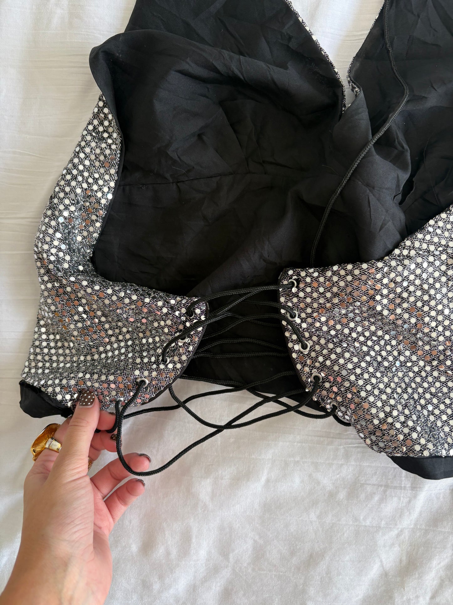 sequin halterneck