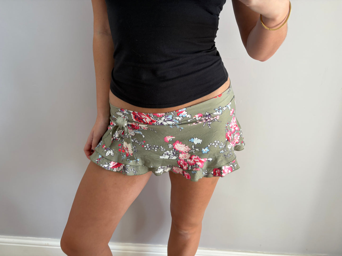 flower mini skirt