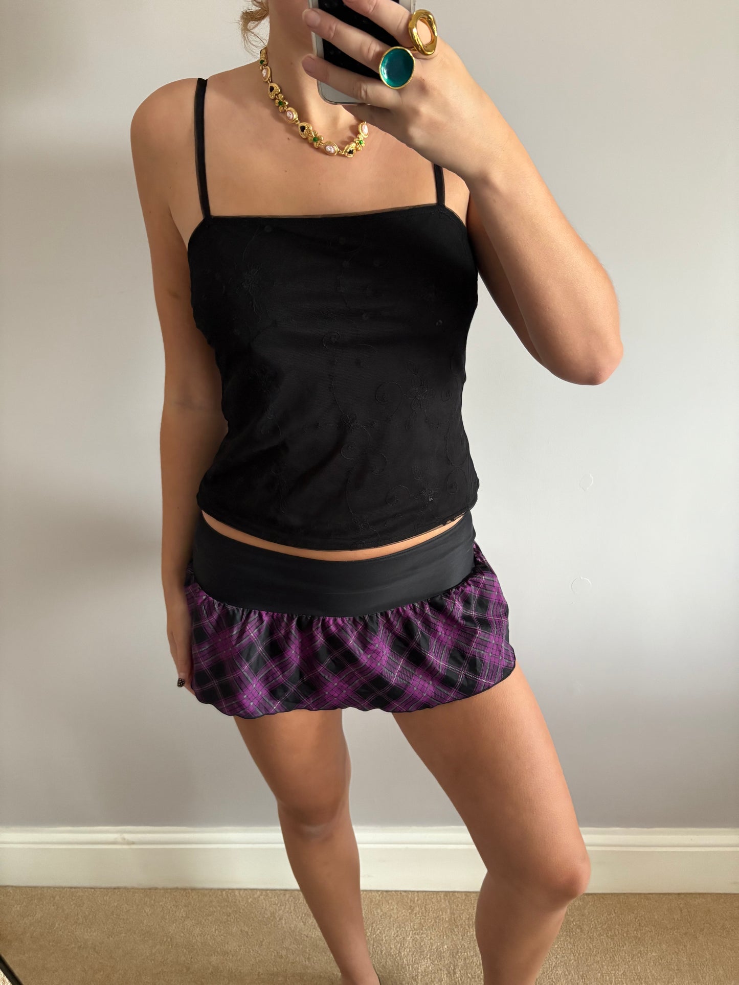 plaid mini skirt