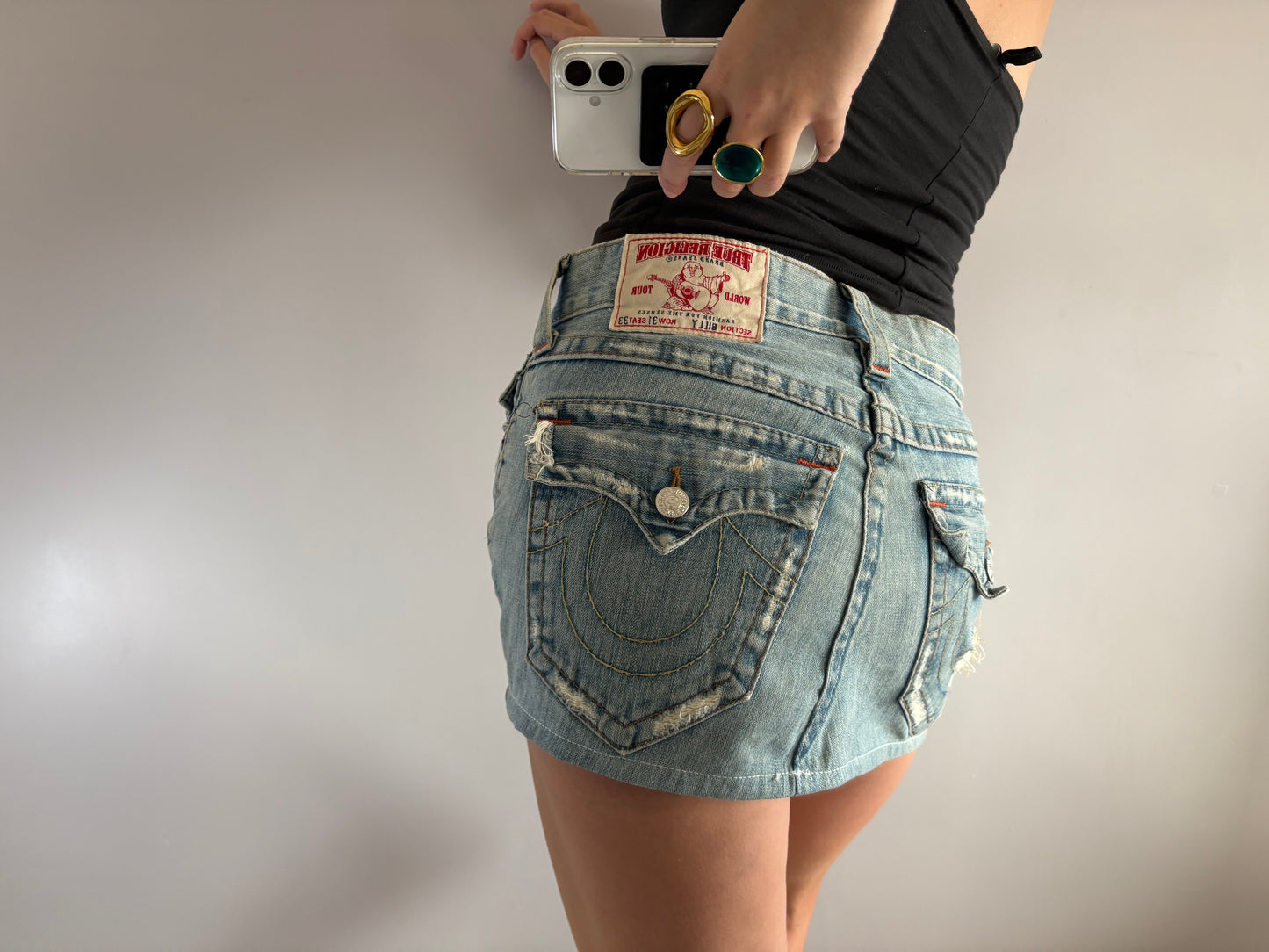 true religion mini skirt