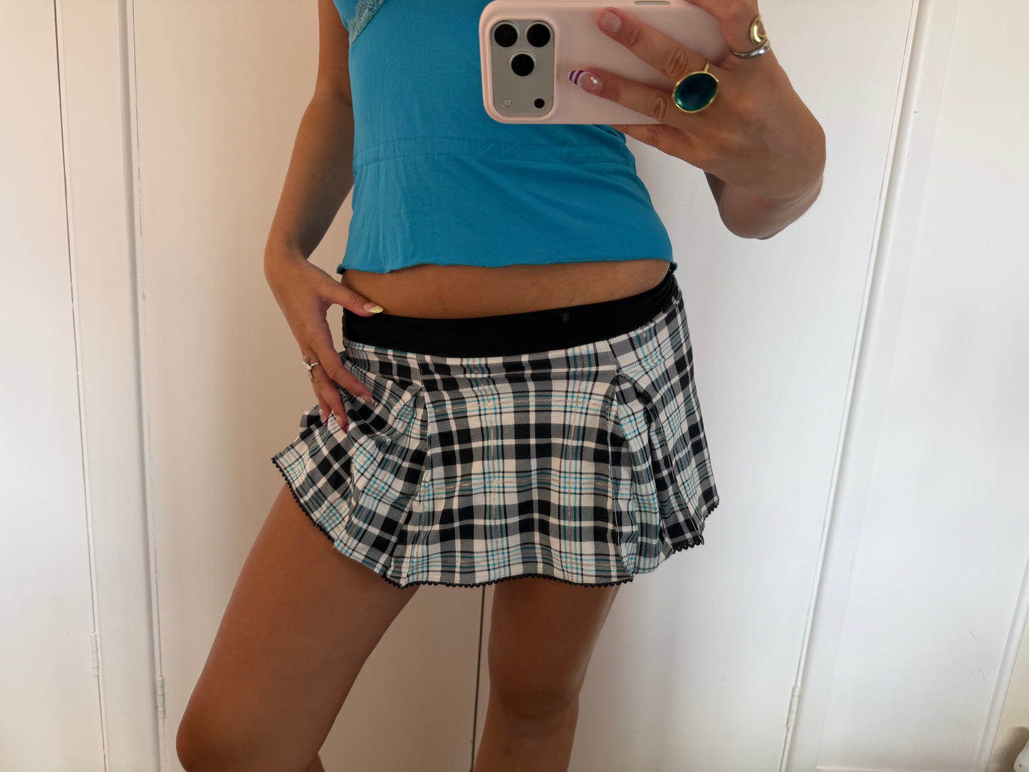 plaid mini skirt