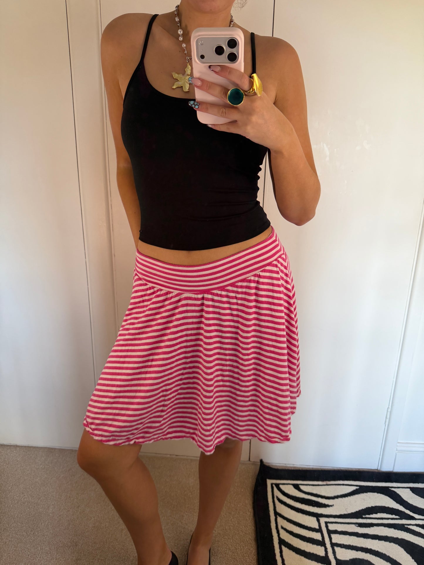 striped midi skirt