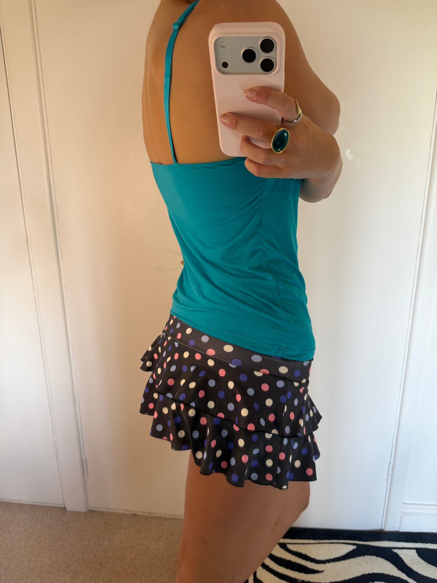 polka mini skirt