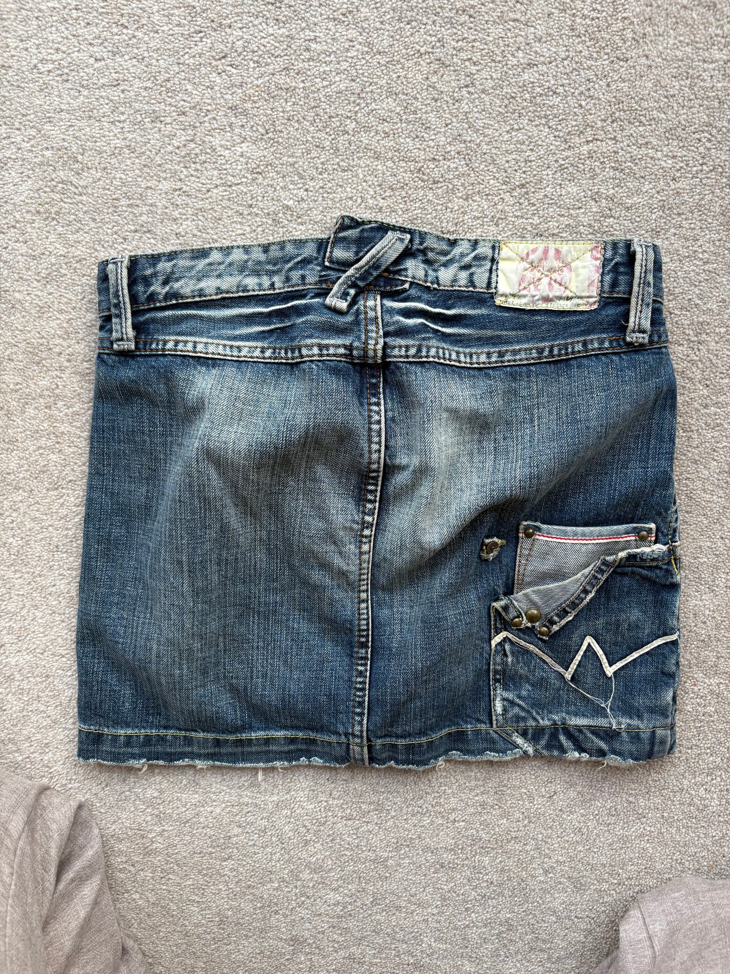 denim mini skirt