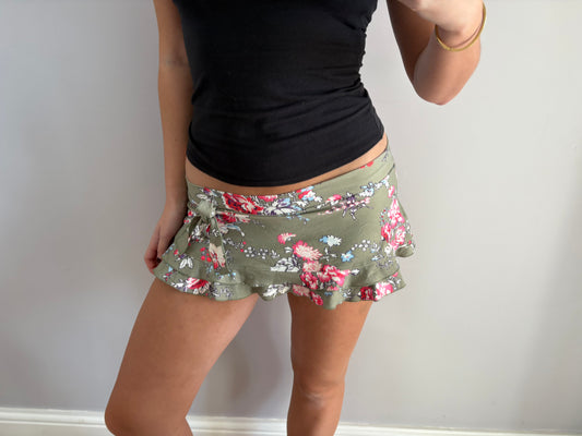 flower mini skirt