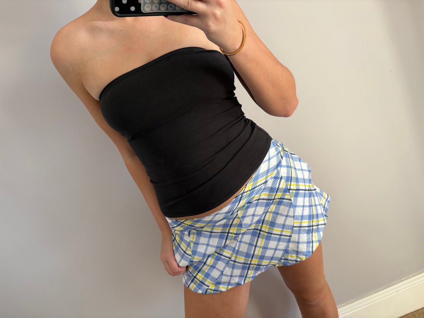 plaid mini skirt