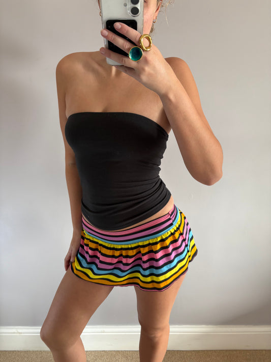 striped mini skirt