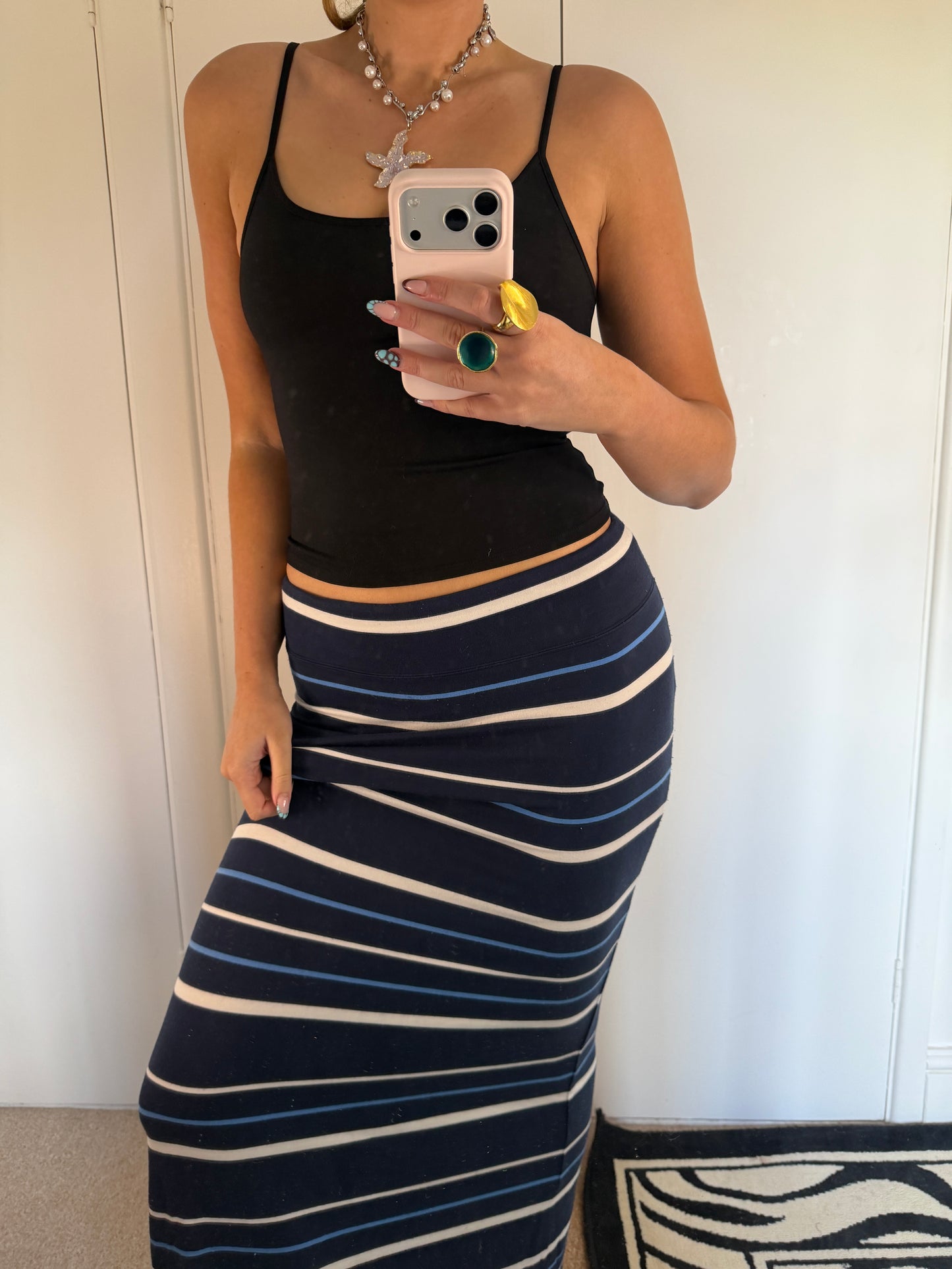 striped skirt