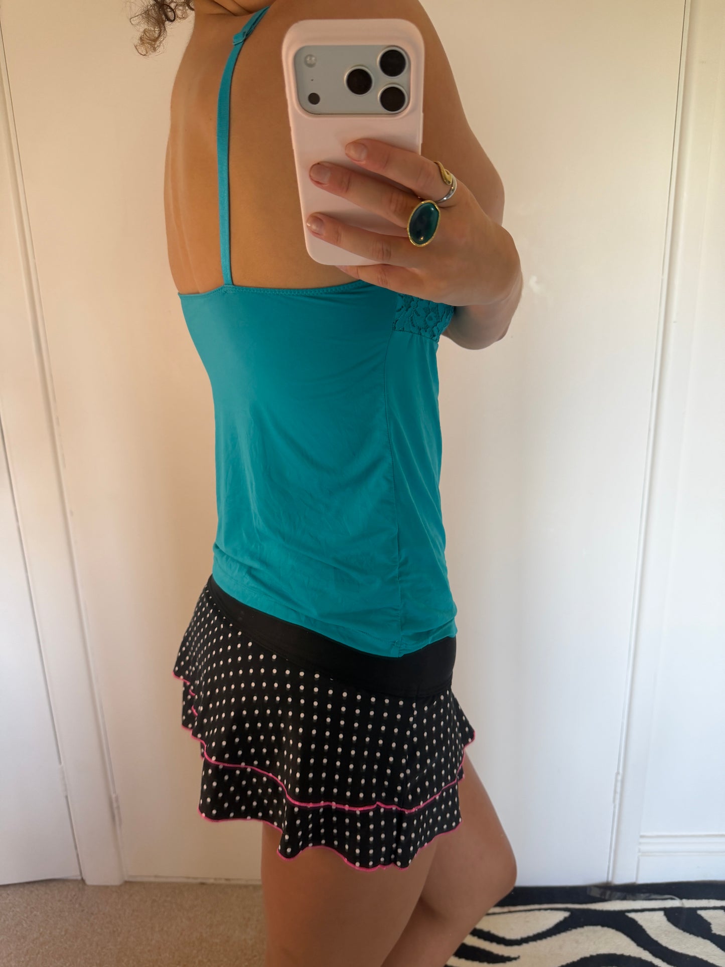 polka dot mini skirt