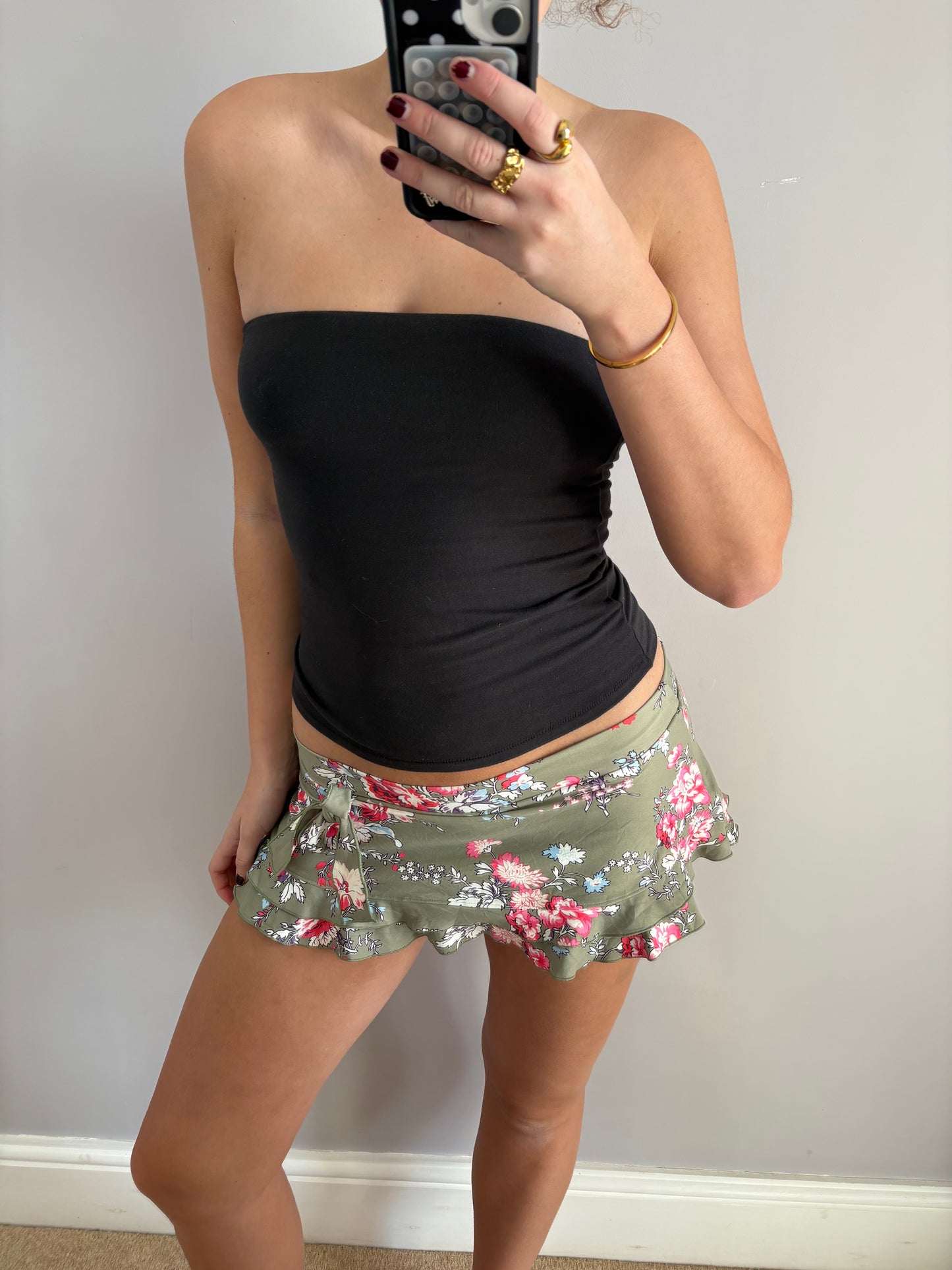 flower mini skirt