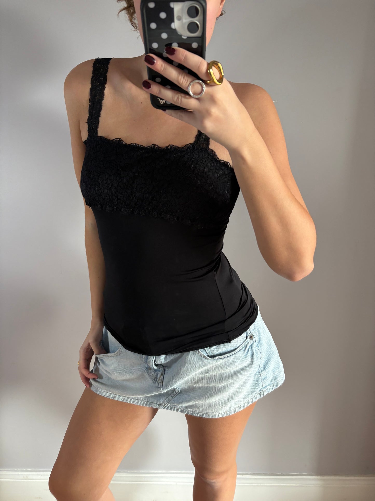 black laced cami