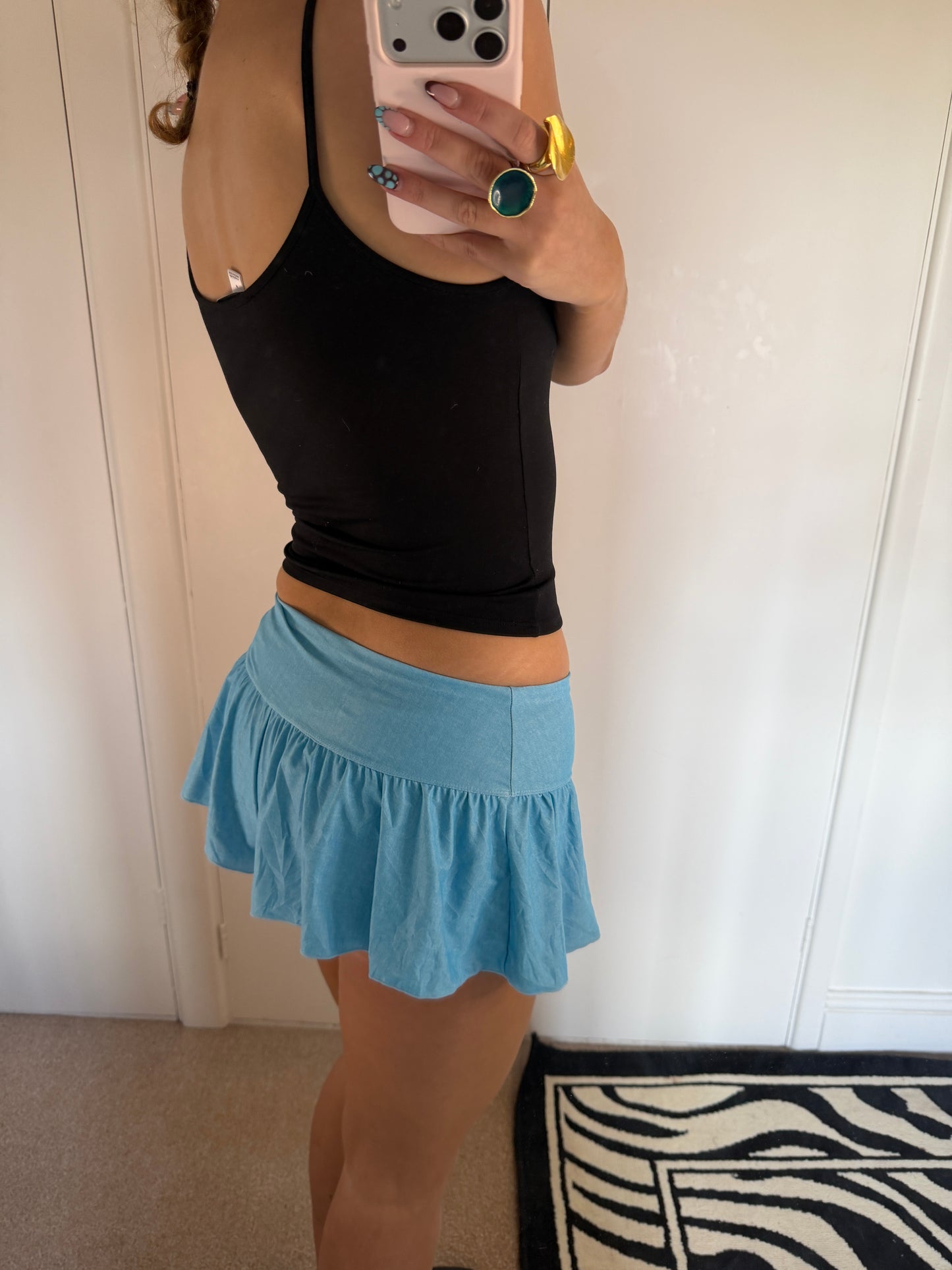 blue mini shorts