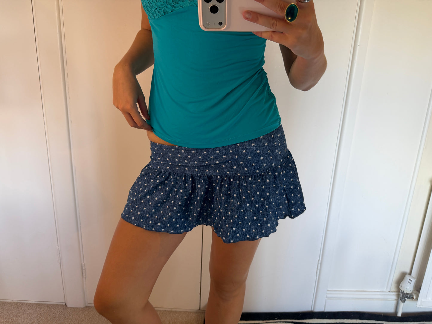 polka mini skirt