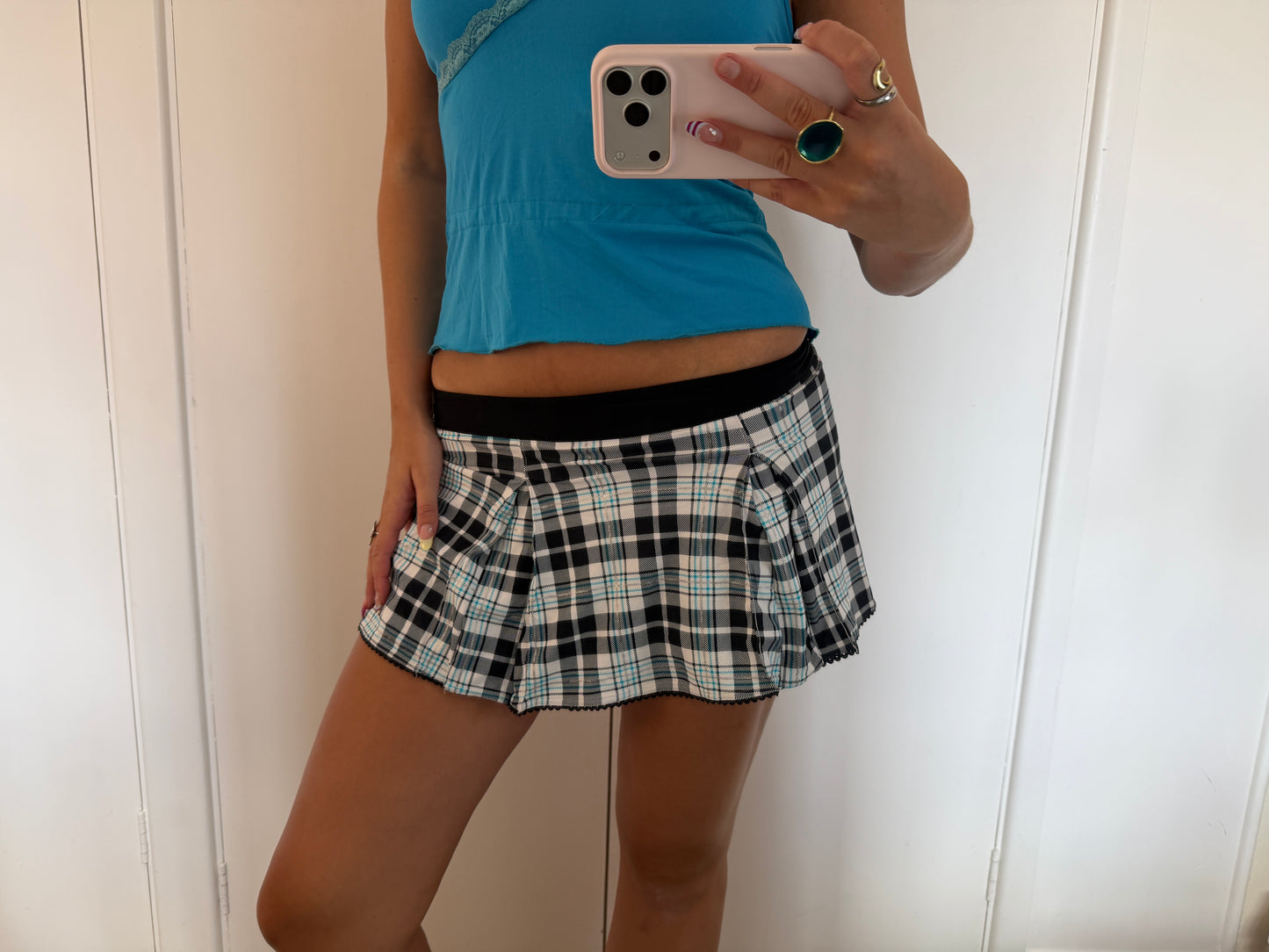 plaid mini skirt