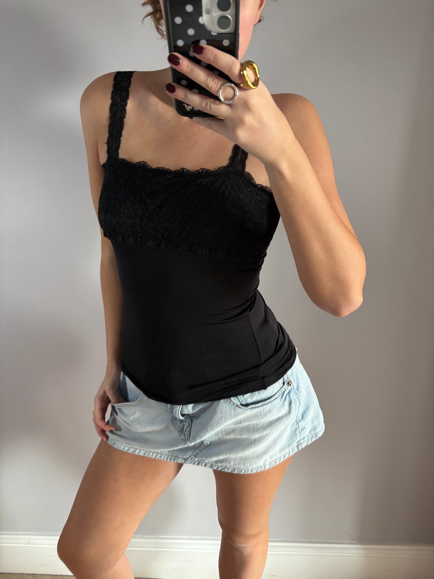 black laced cami