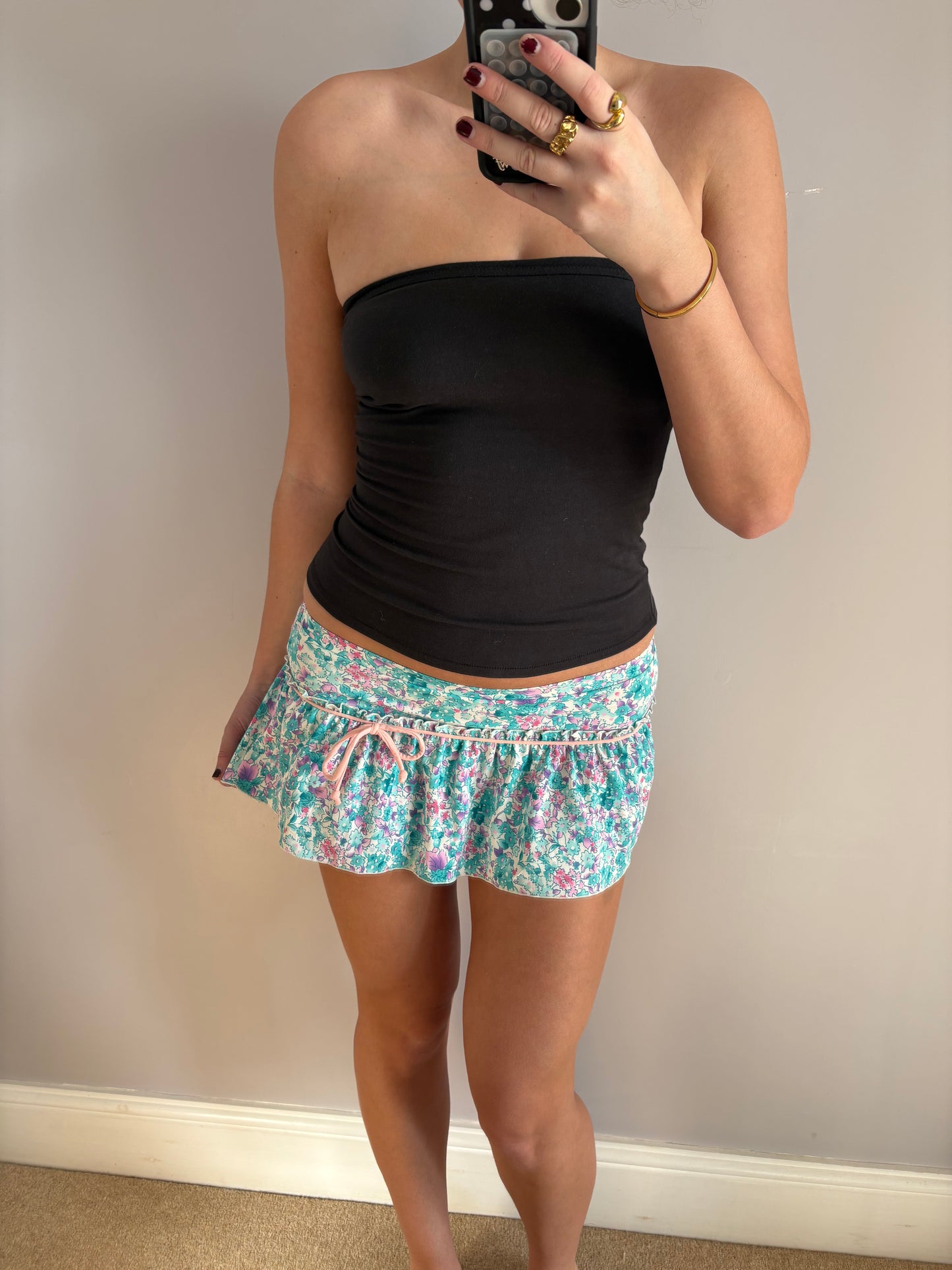 flower mini skirt