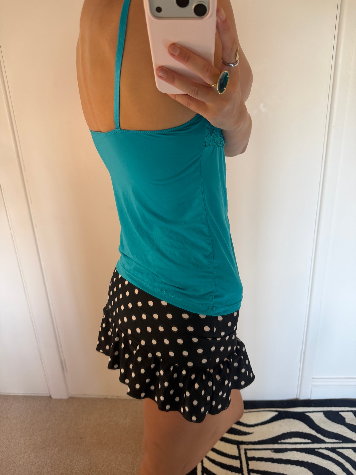 polka mini skirt