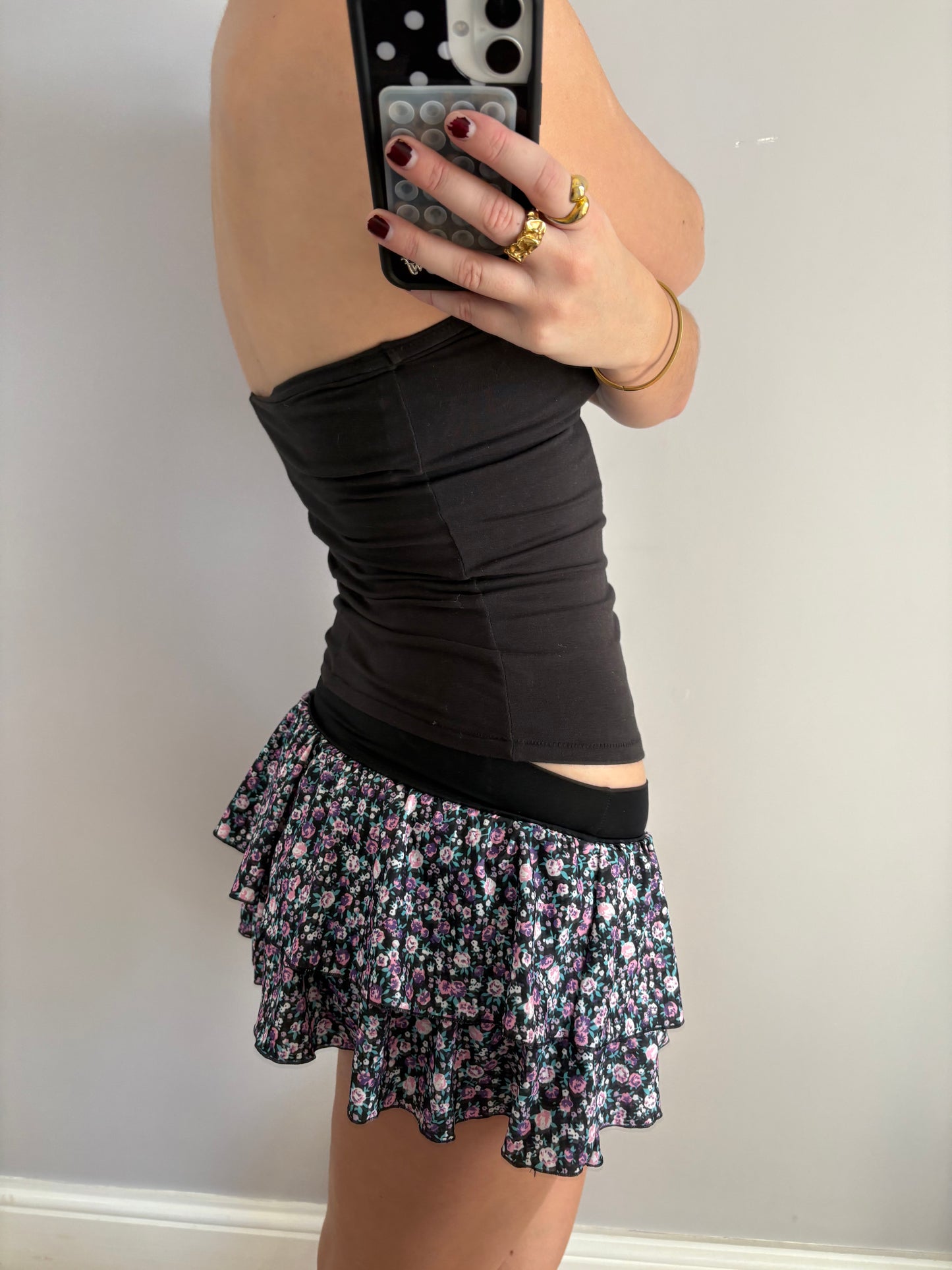 flower mini skirt