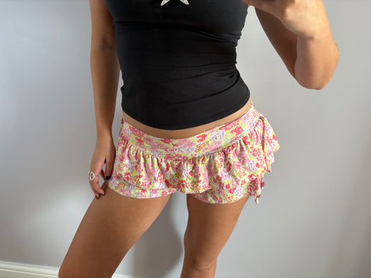 flower mini shorts
