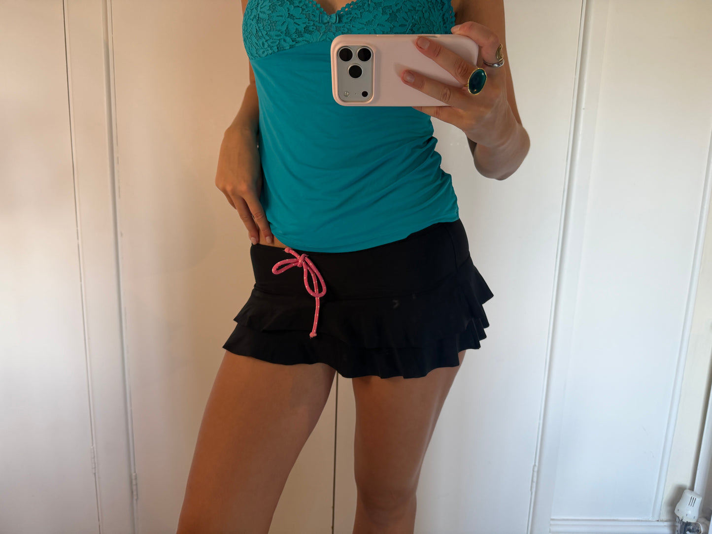 black mini skirt