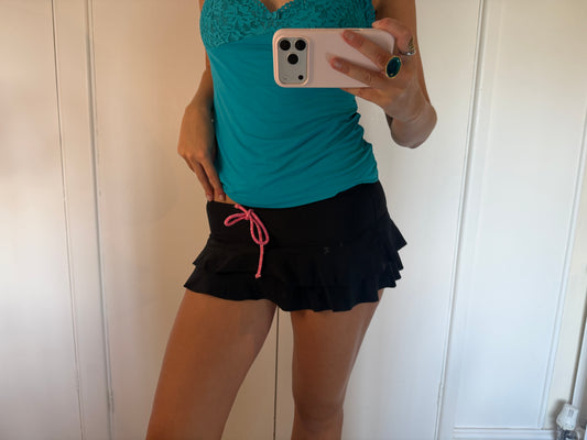 black mini skirt
