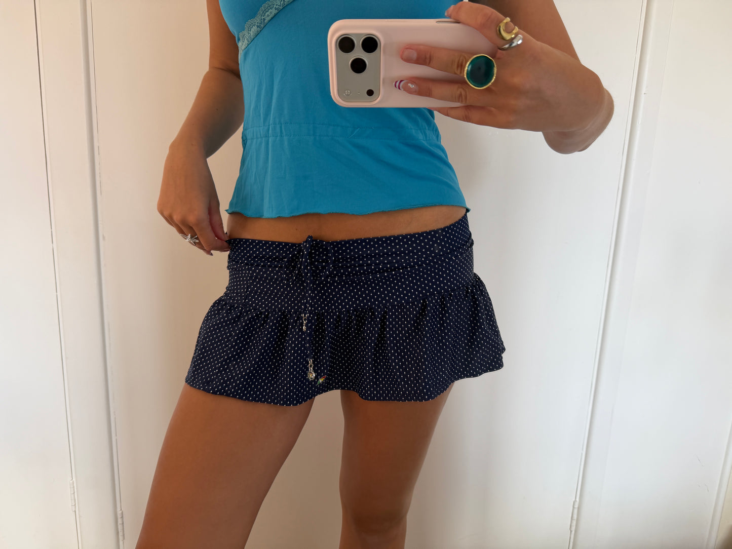 polka mini skirt