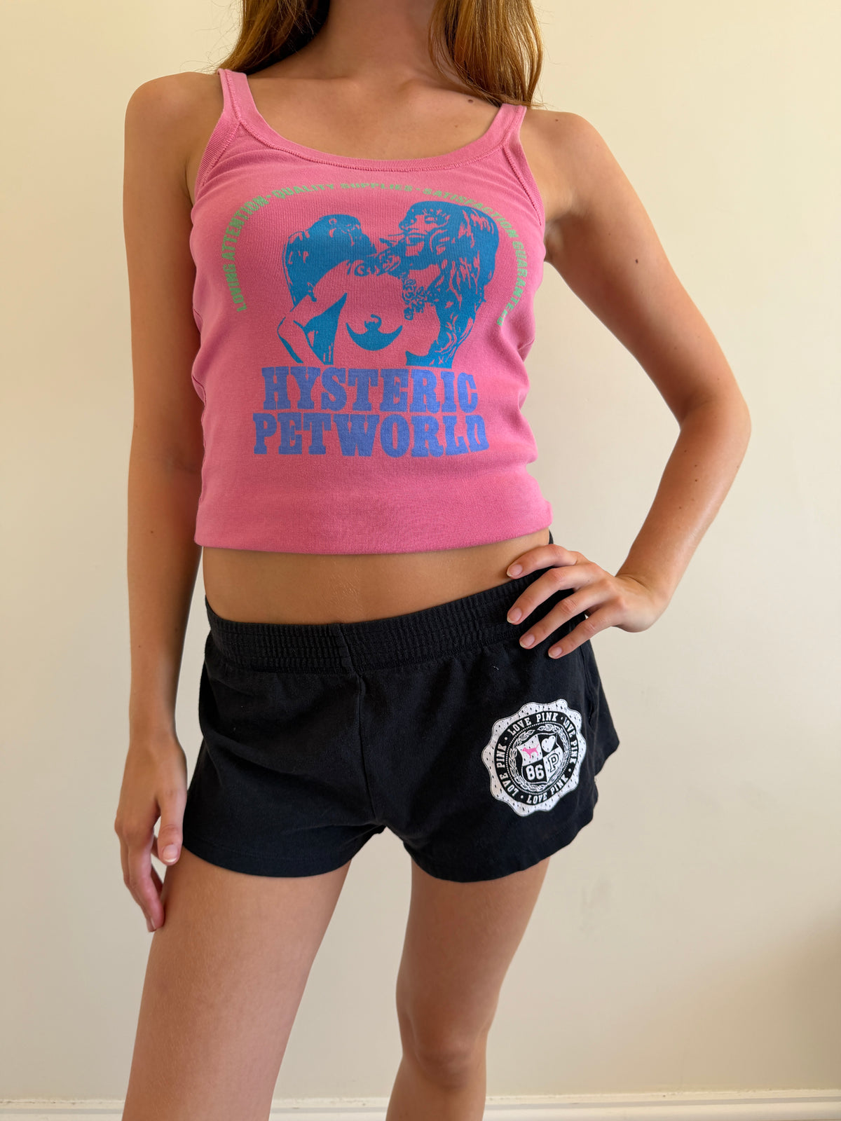 pink shorts