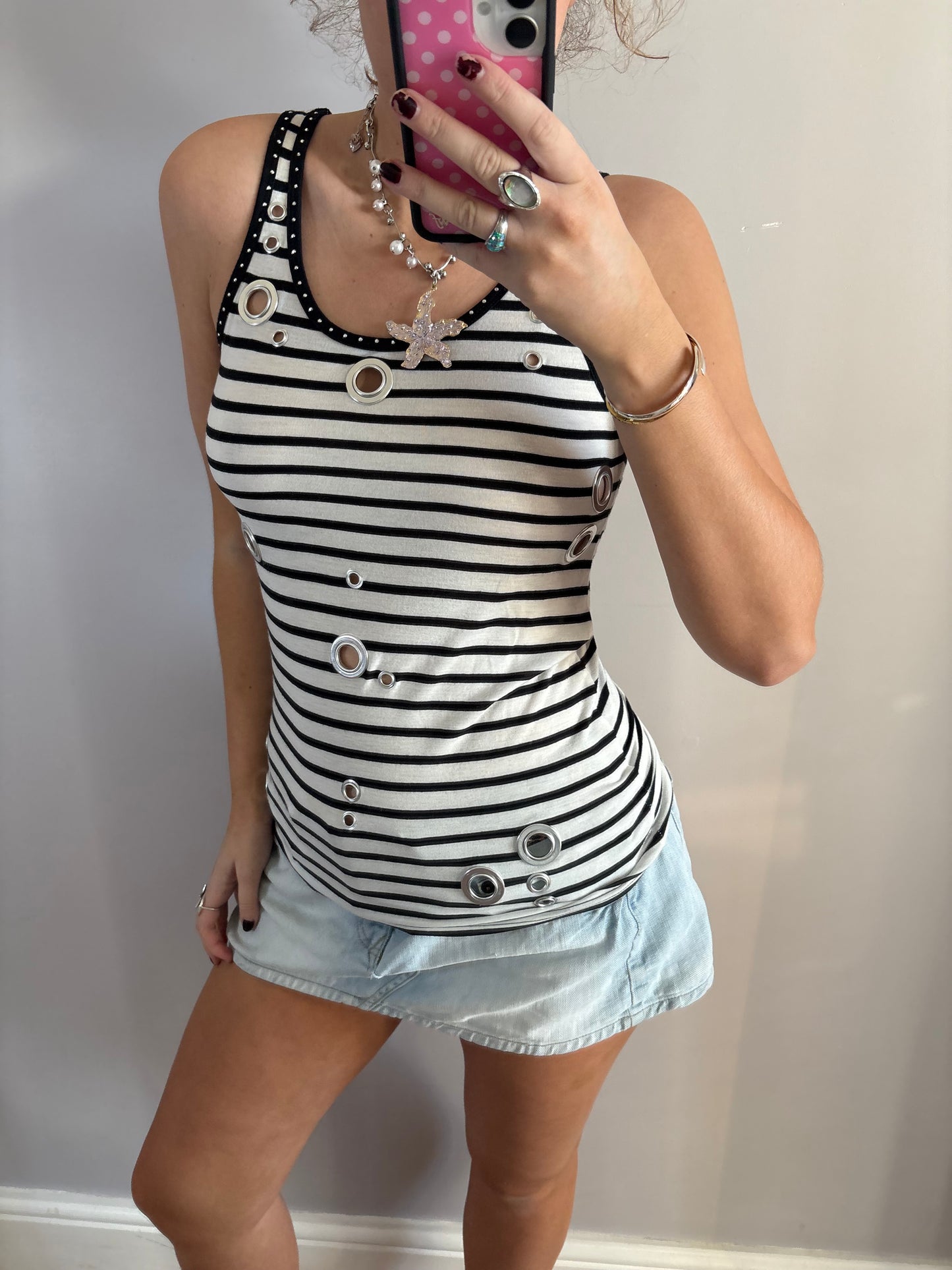 striped grommet top