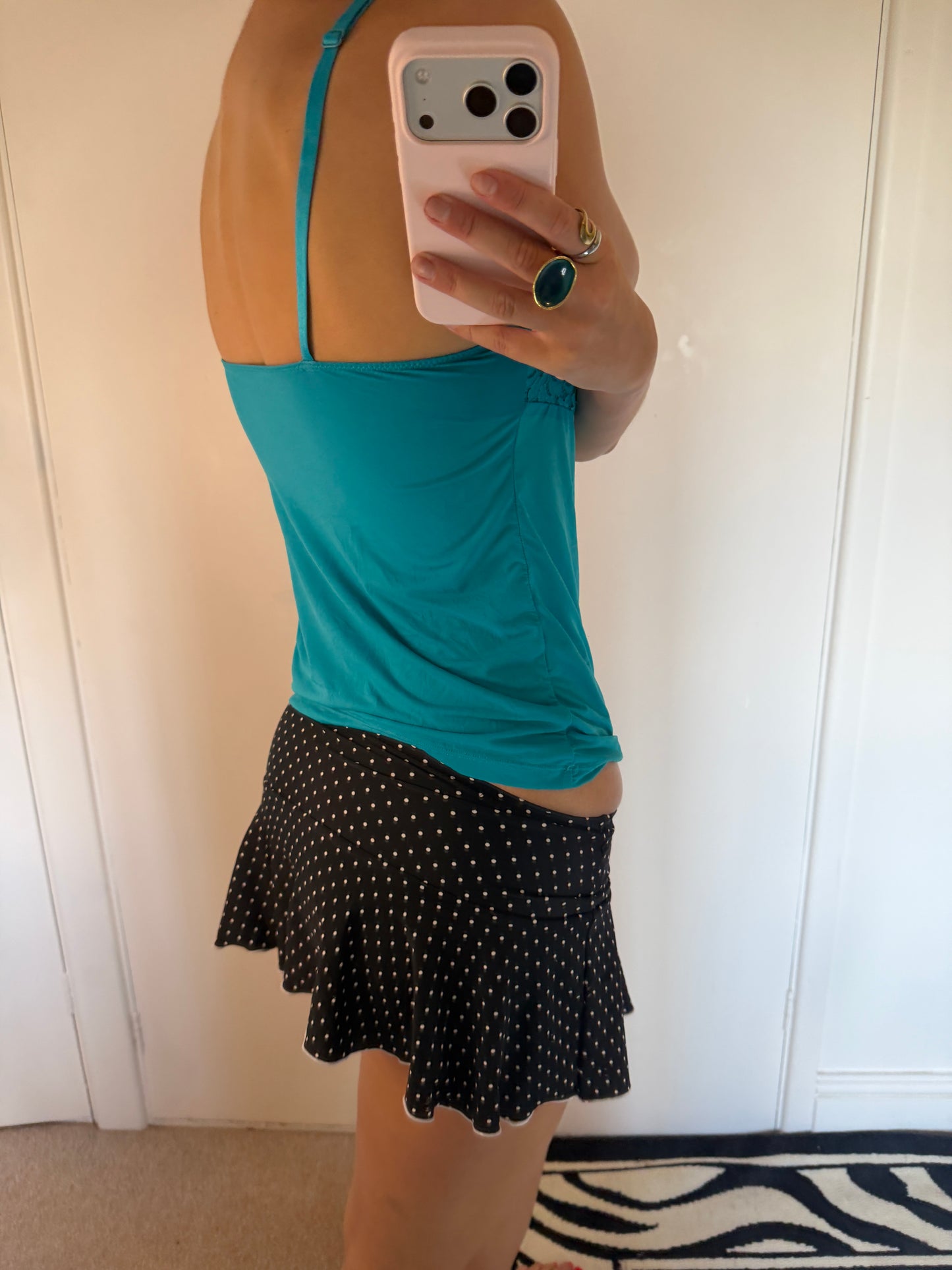 polka mini skirt