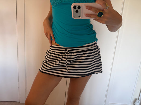 striped mini skirt
