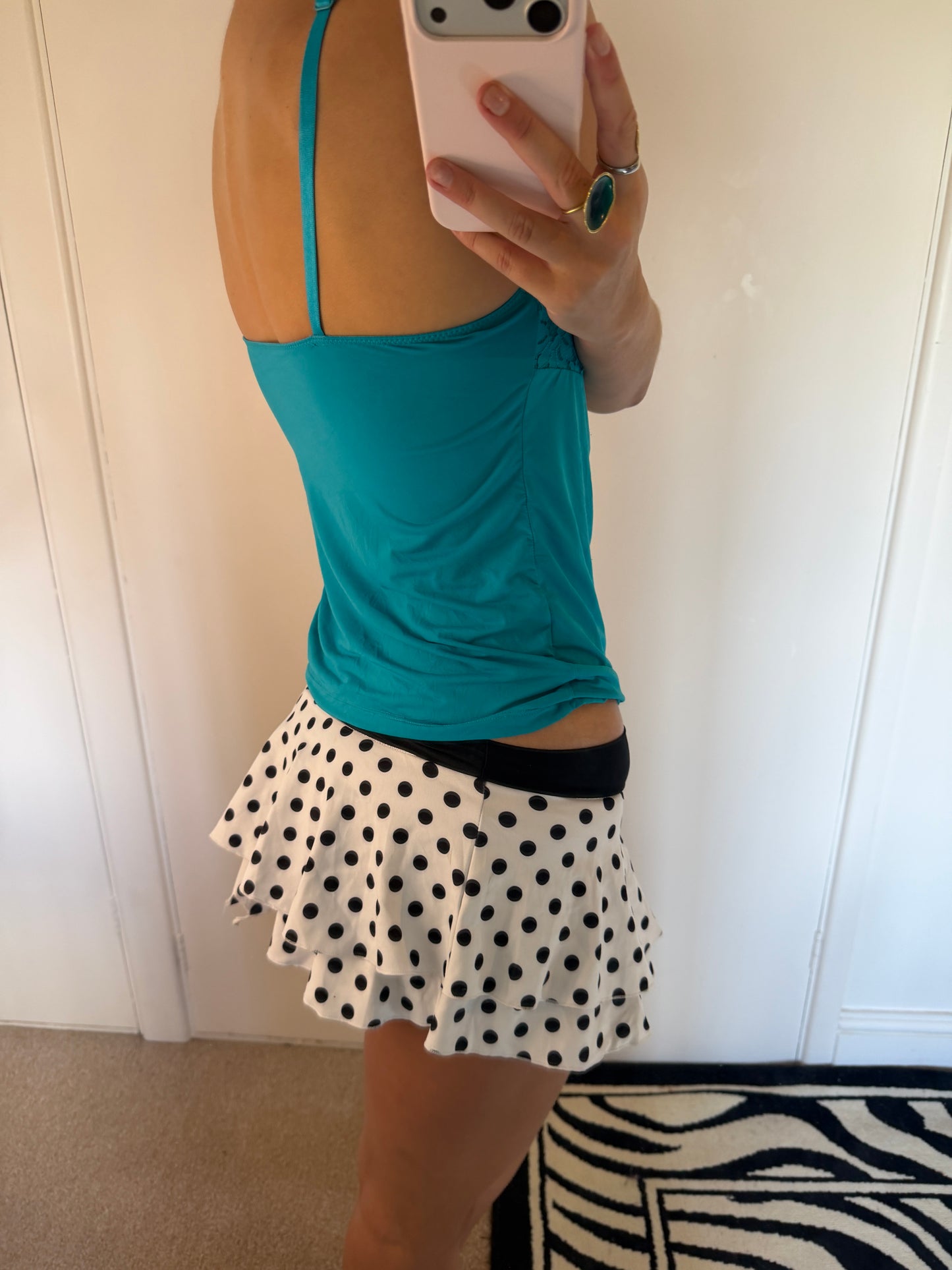 polka mini skirt