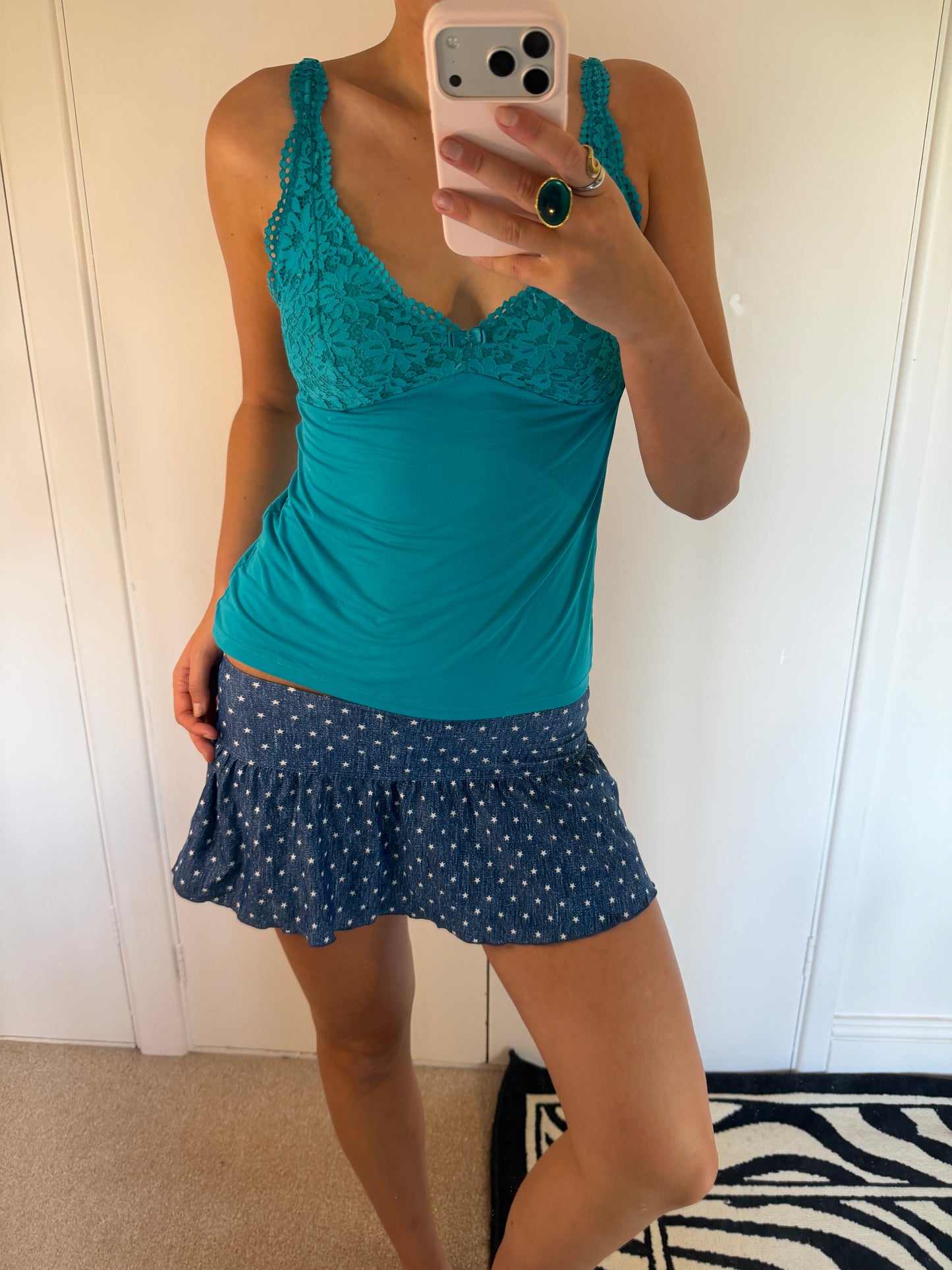 polka mini skirt