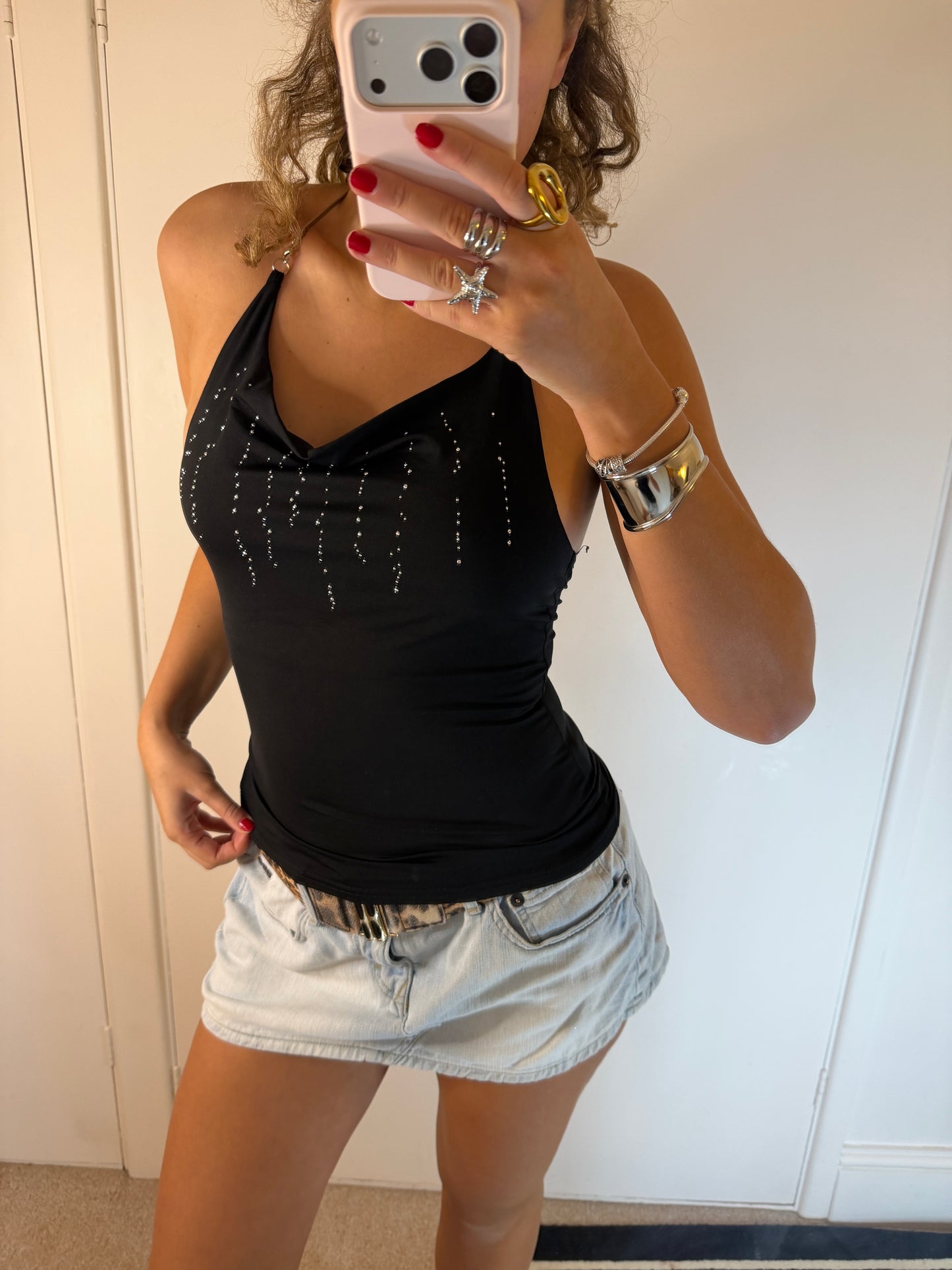 sequin halterneck