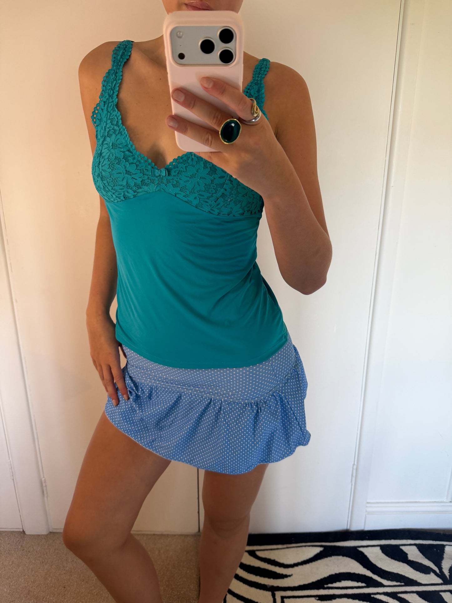 polka mini skirt