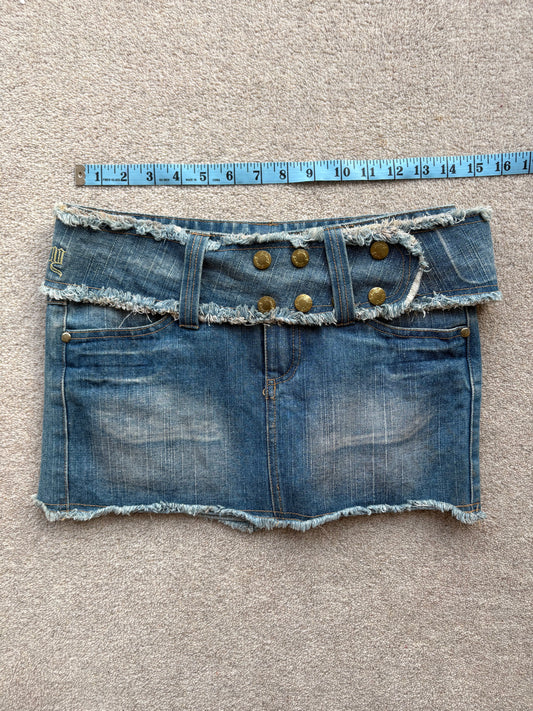 denim mini skirt