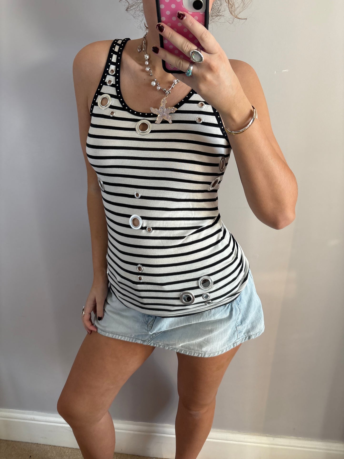 striped grommet top